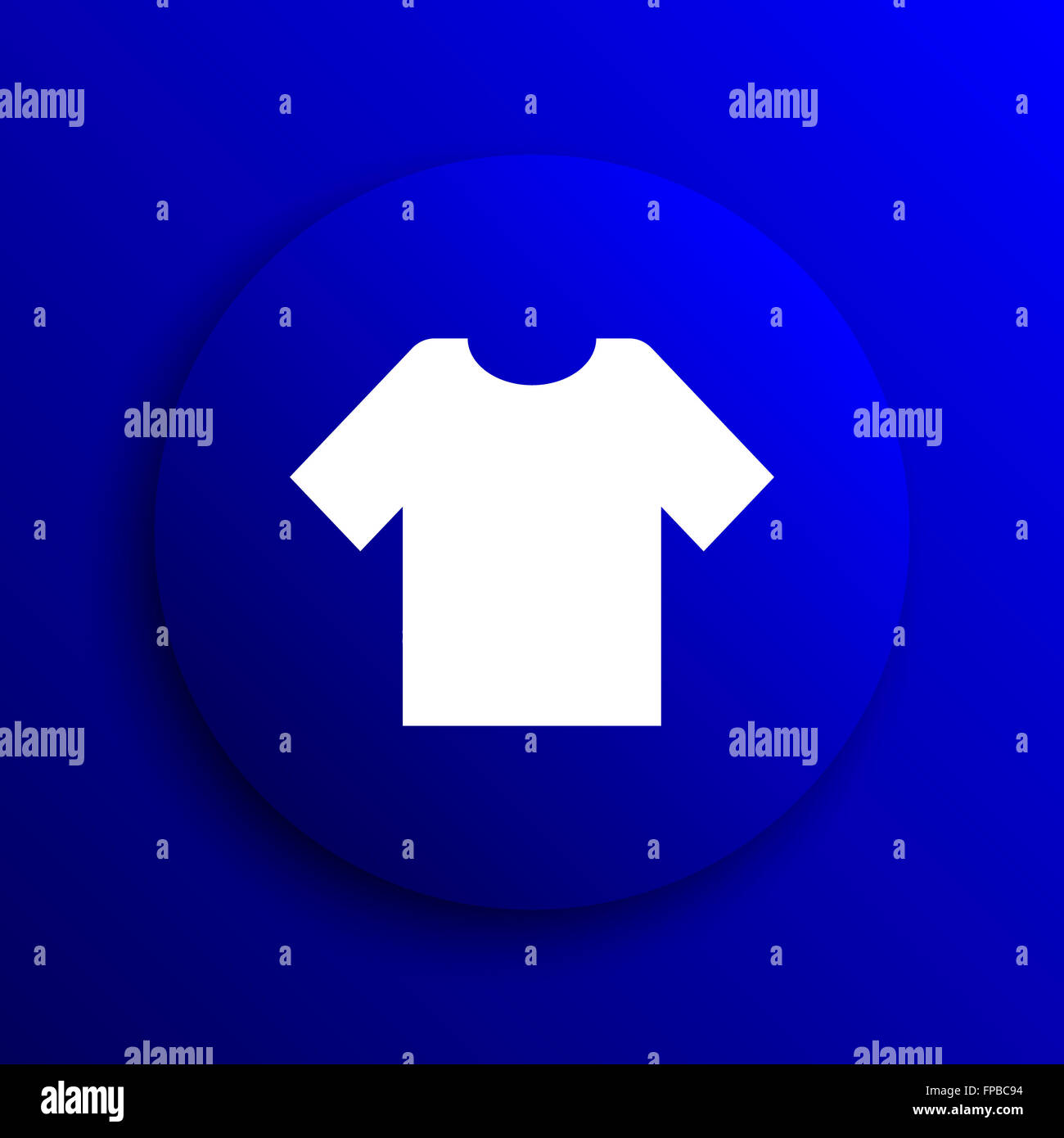 T-short icon. Internet button on blue background Stock Photo - Alamy