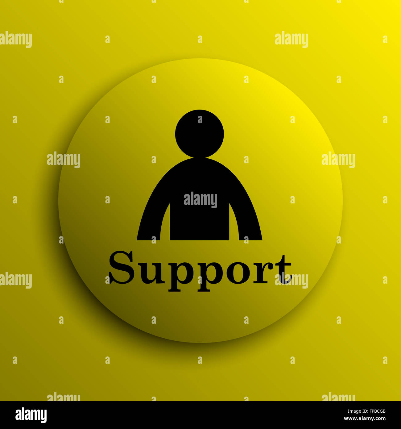Support icon. Yellow internet button Stock Photo - Alamy