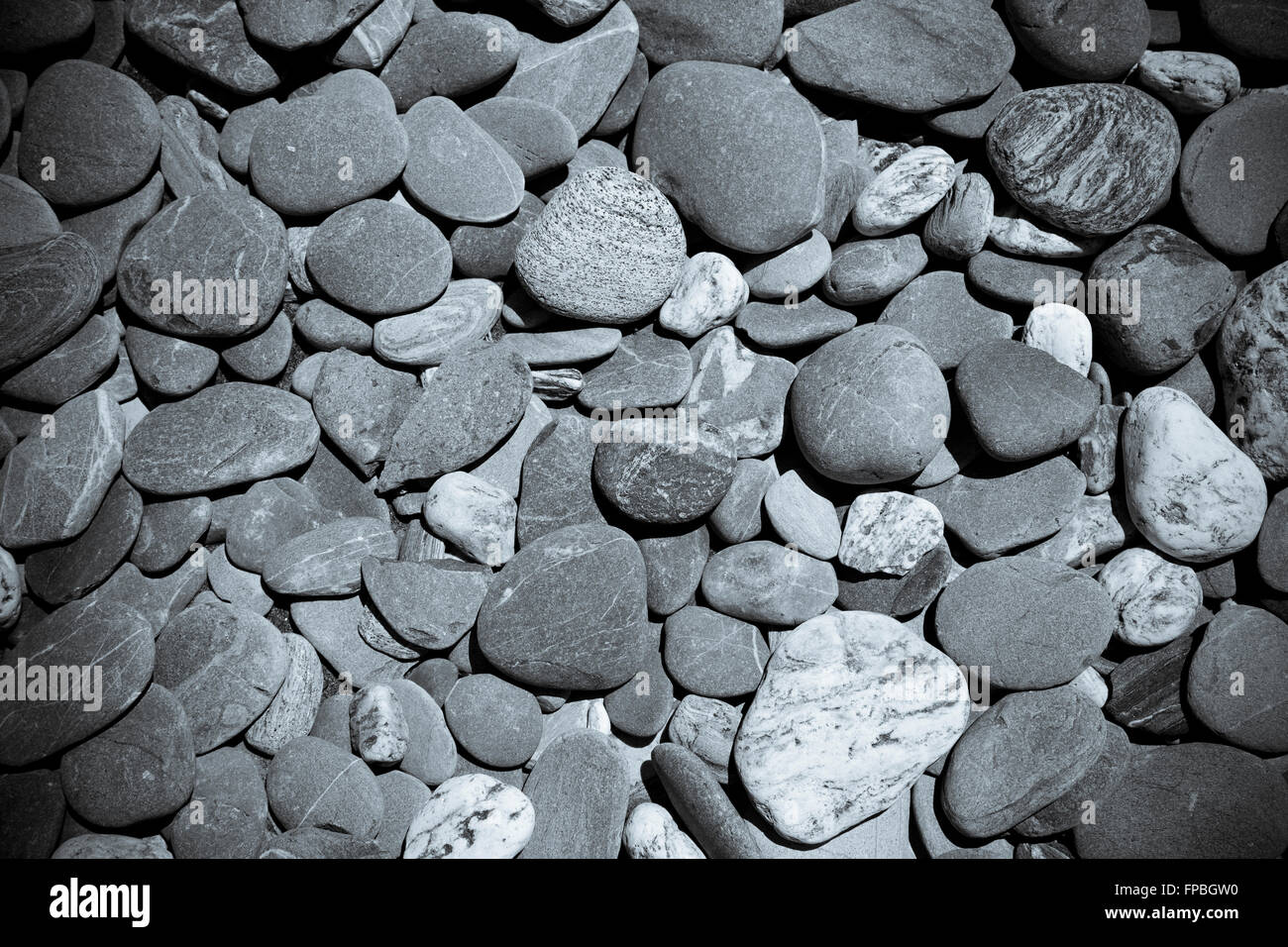 Pebbles on the beach New Zealand Stock Photo