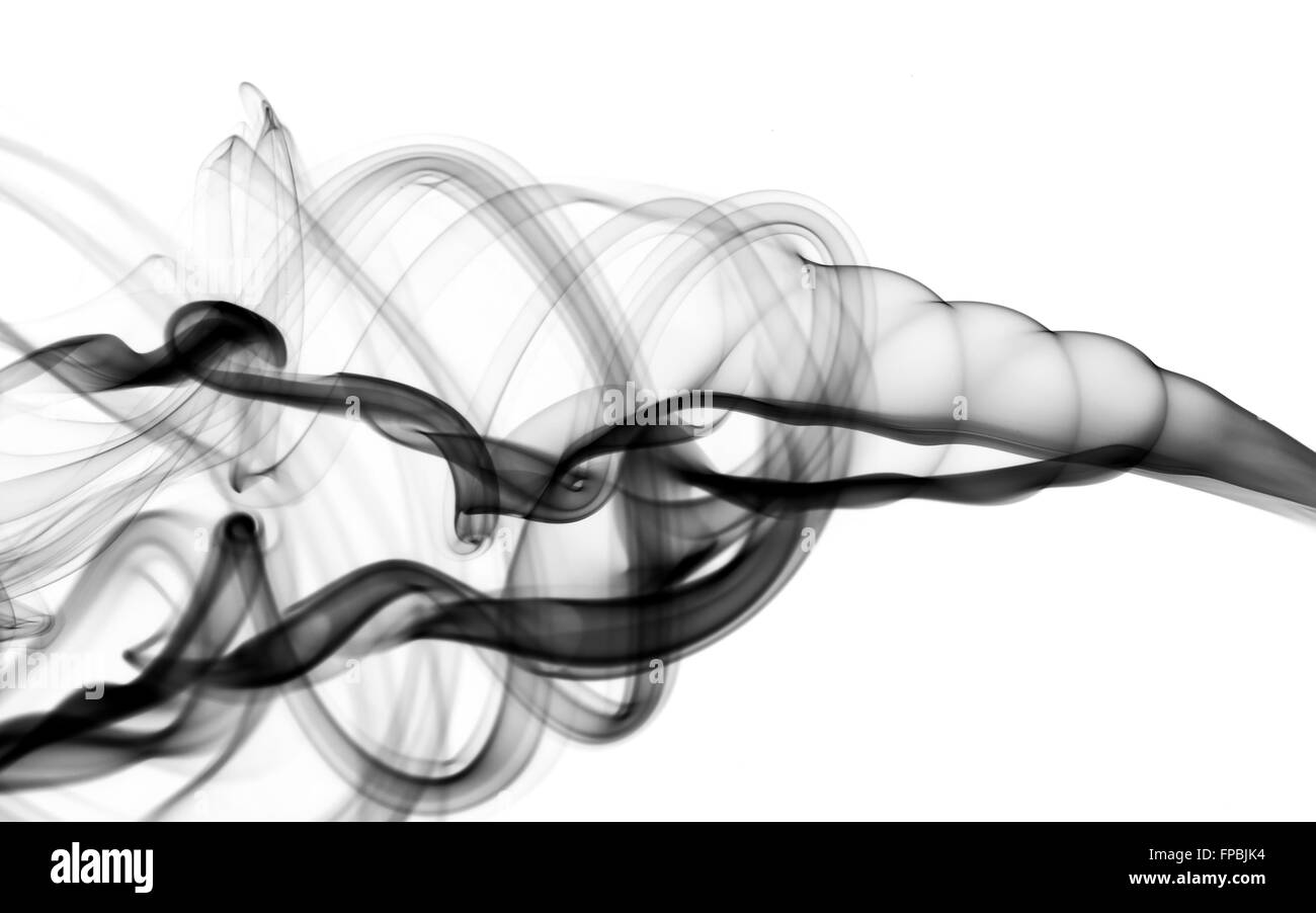 Black Abstract smoke pattern over the white background Stock Photo - Alamy