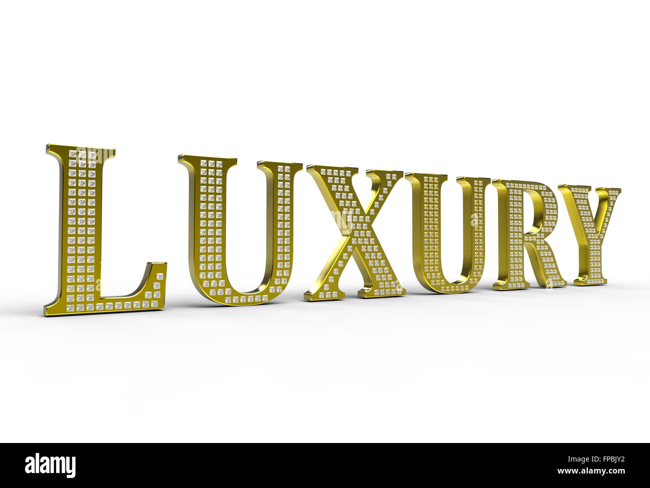 Golden Luxury word with diamonds over white background Stock Photo - Alamy