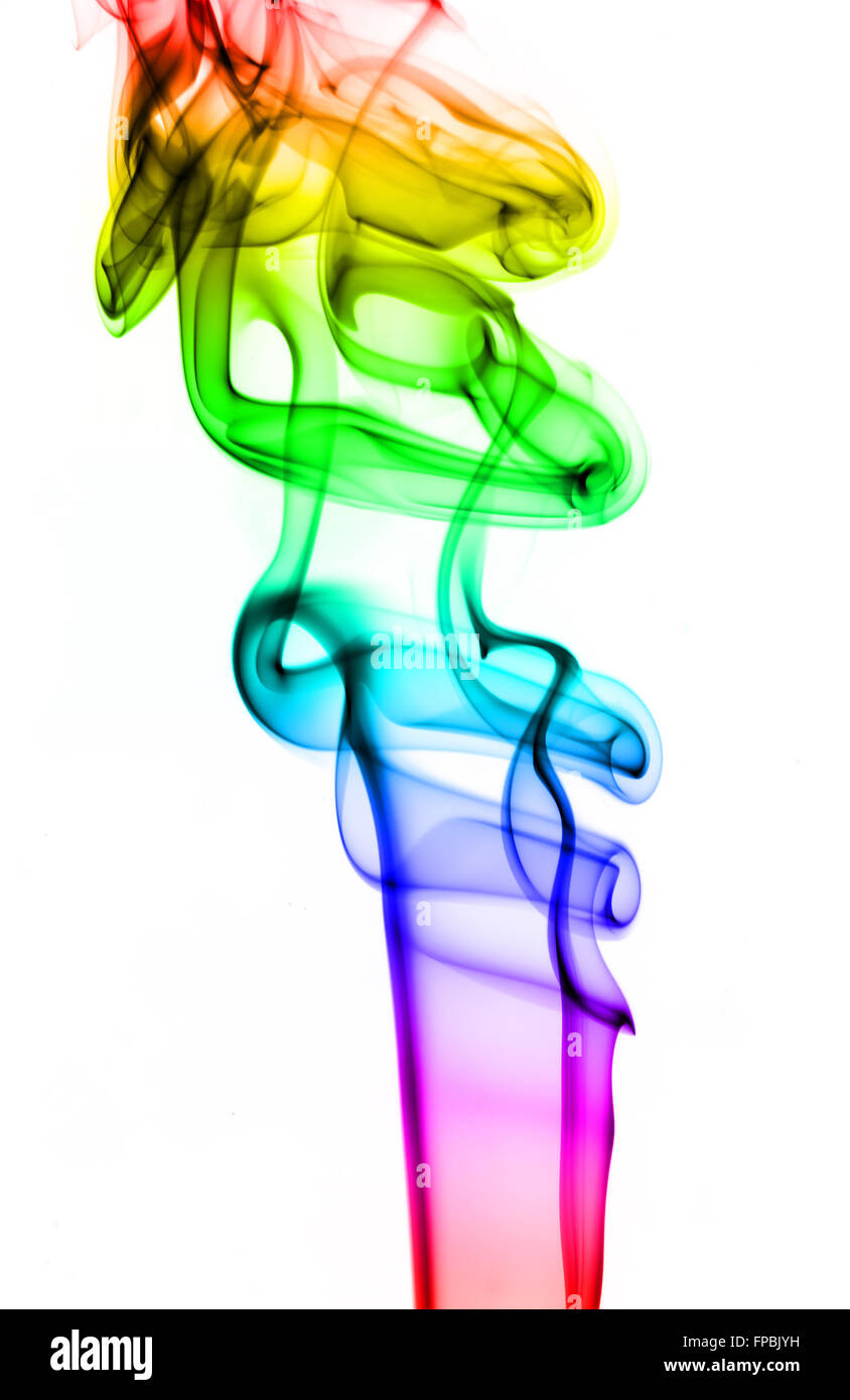 Gradient colored puff of smoke over white background Stock Photo Alamy