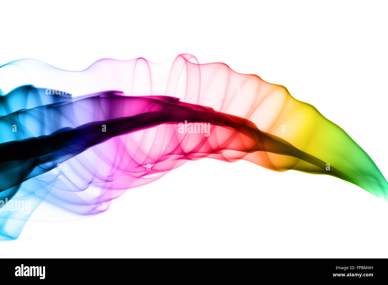 Abstract colorful smoke swirl over the white background Stock Photo - Alamy