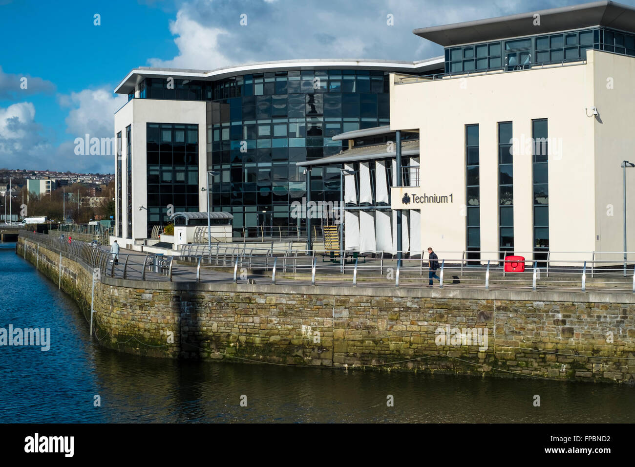 Swansea Marina South wales UK Technium Stock Photo Alamy