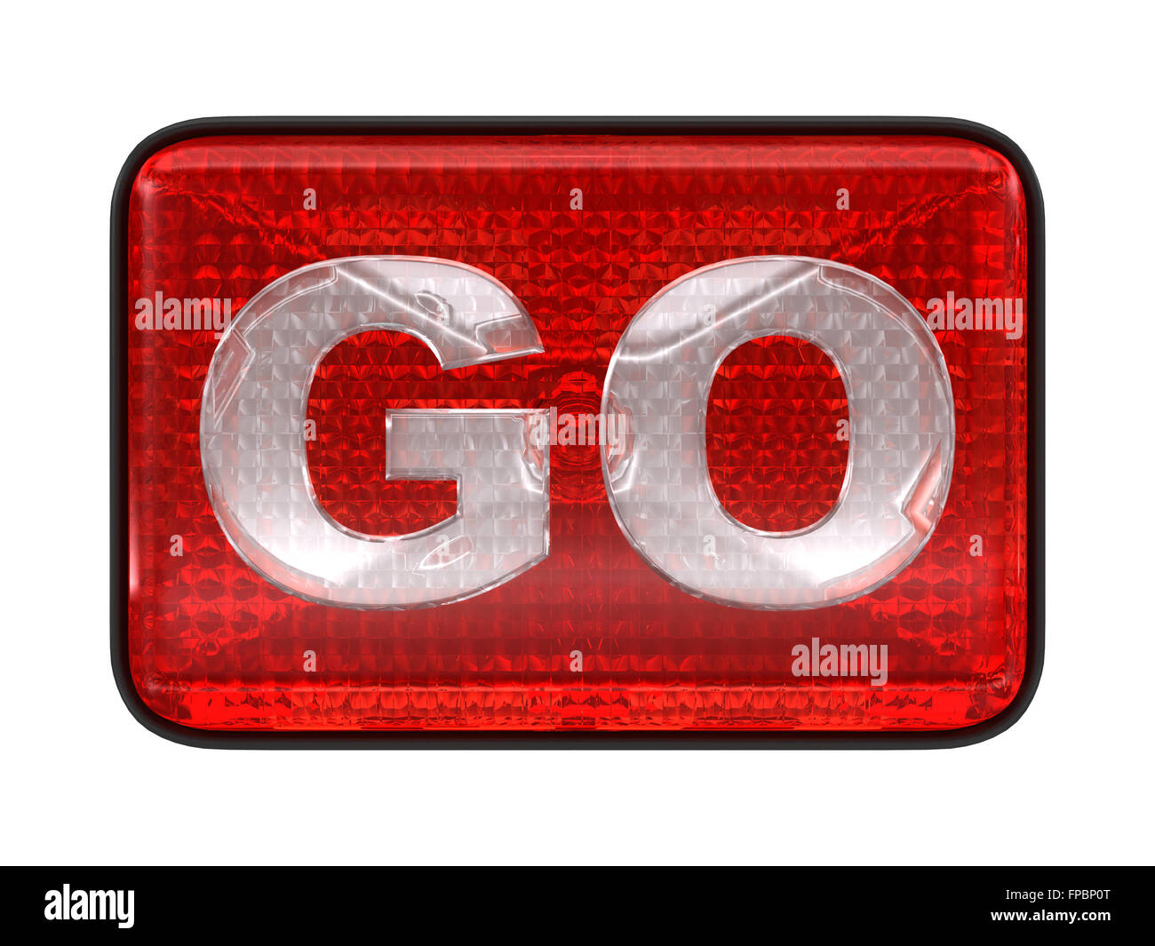 Go button or headlight isolated over white Stock Photo