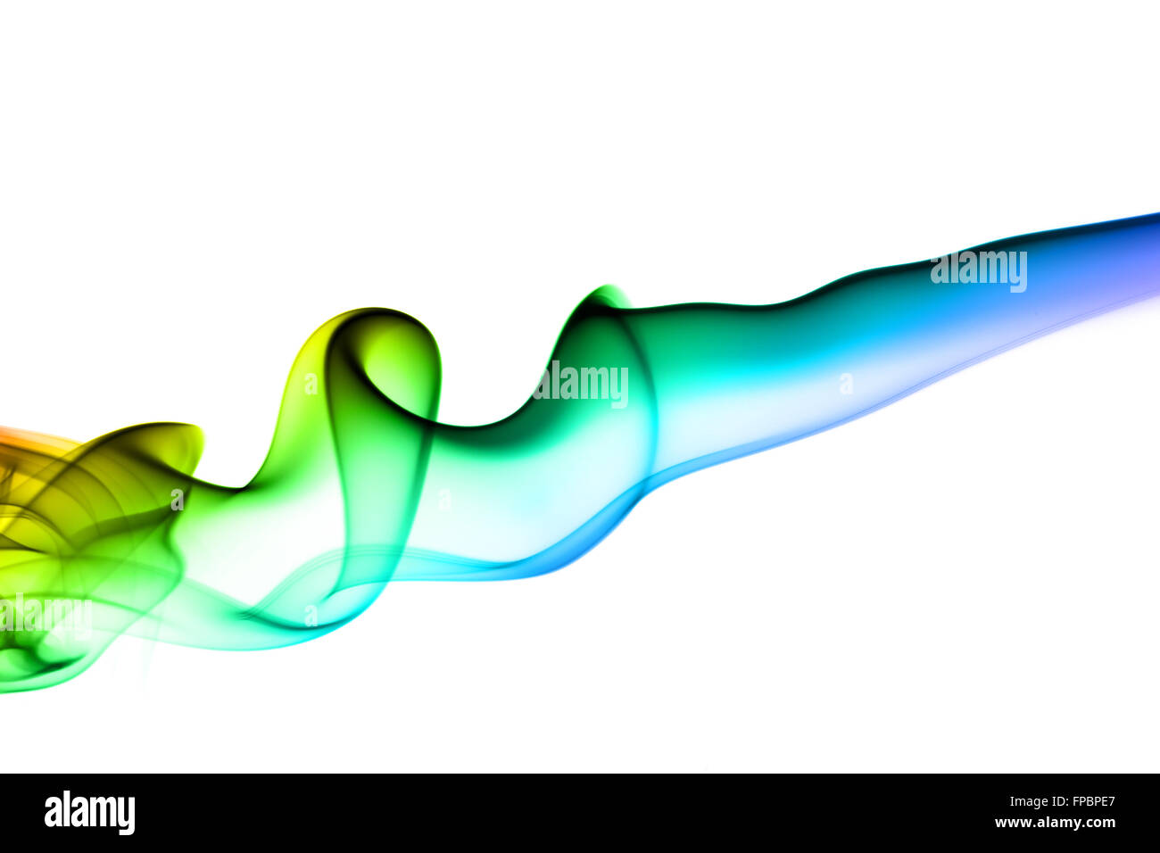 Blue and green smoke swirl over the white background Stock Photo - Alamy