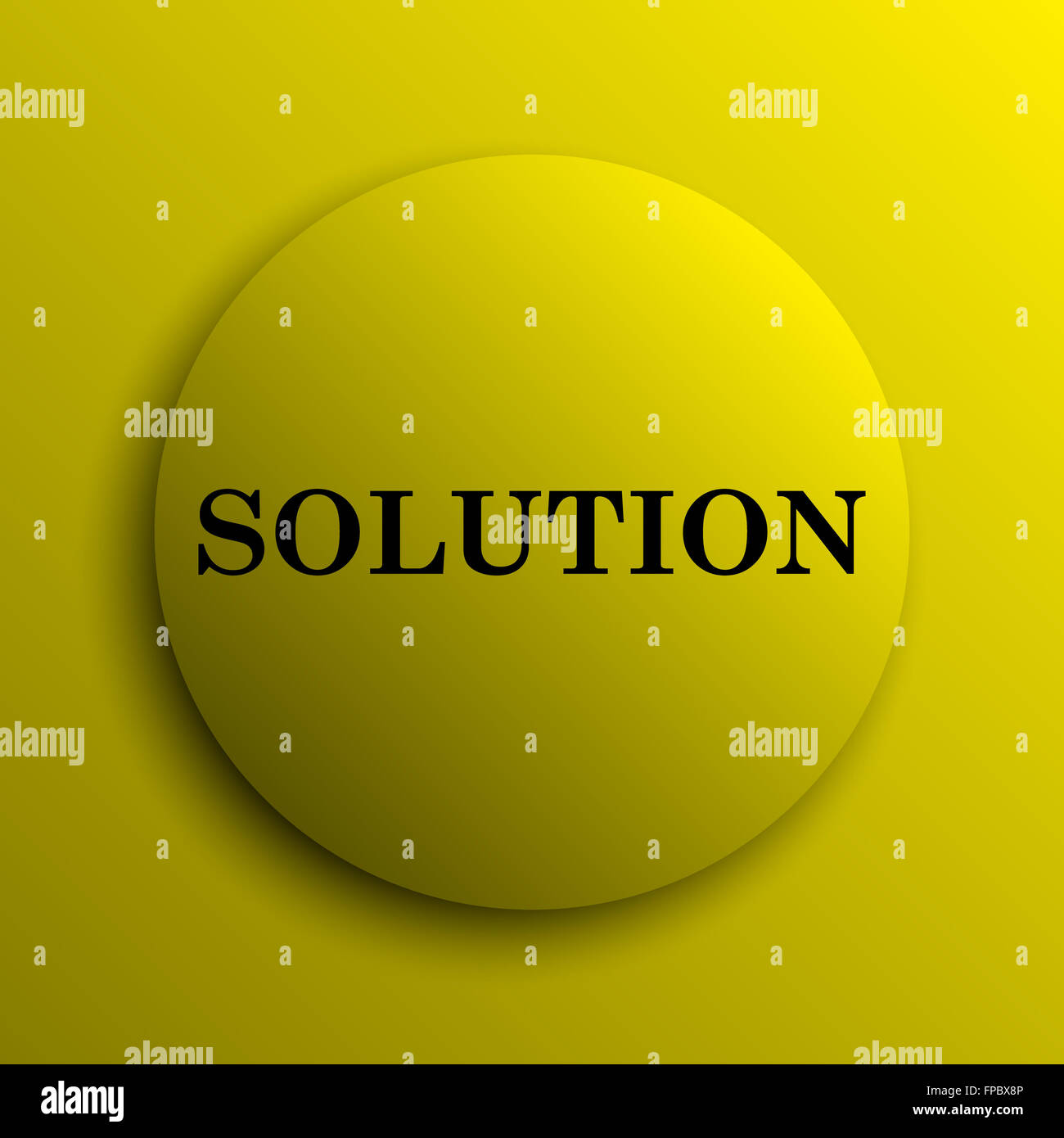 Solution icon. Yellow internet button Stock Photo - Alamy