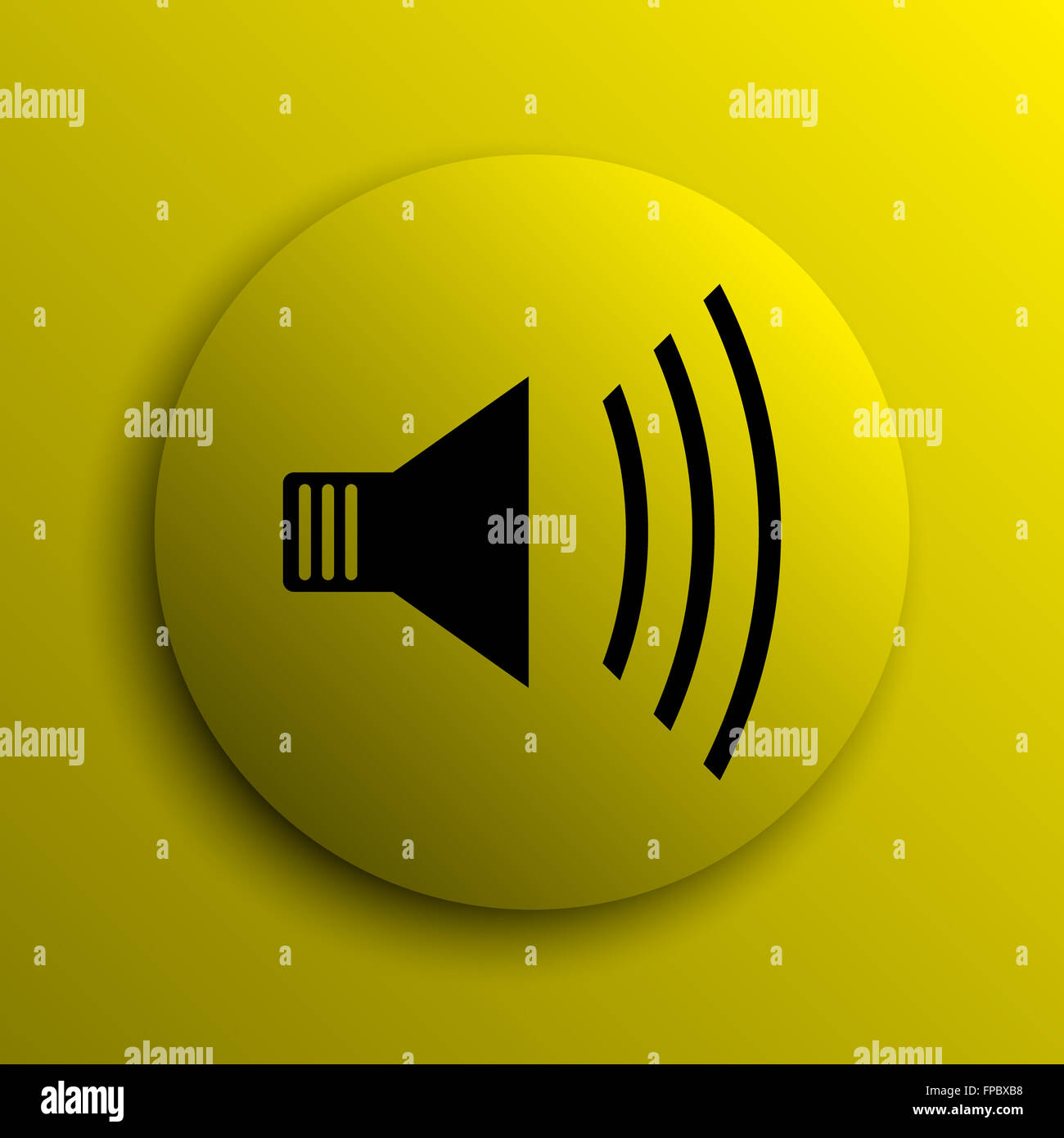 Speaker icon. Yellow internet button Stock Photo - Alamy