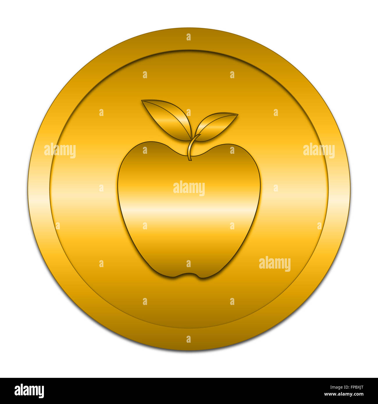 Apple icon. Internet button on white background Stock Photo - Alamy