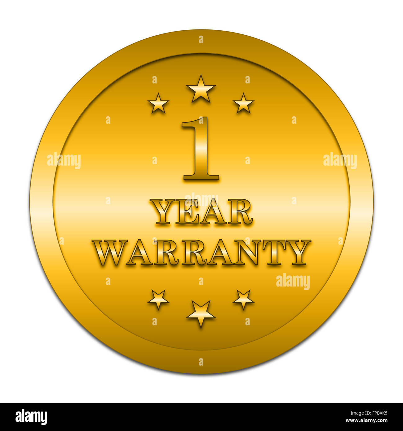 1 year warranty icon. Internet button on white background Stock Photo ...