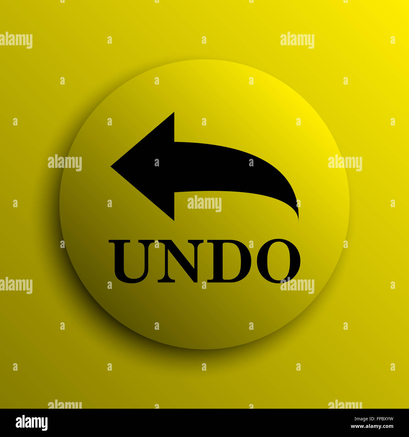 Undo icon. Yellow internet button Stock Photo - Alamy