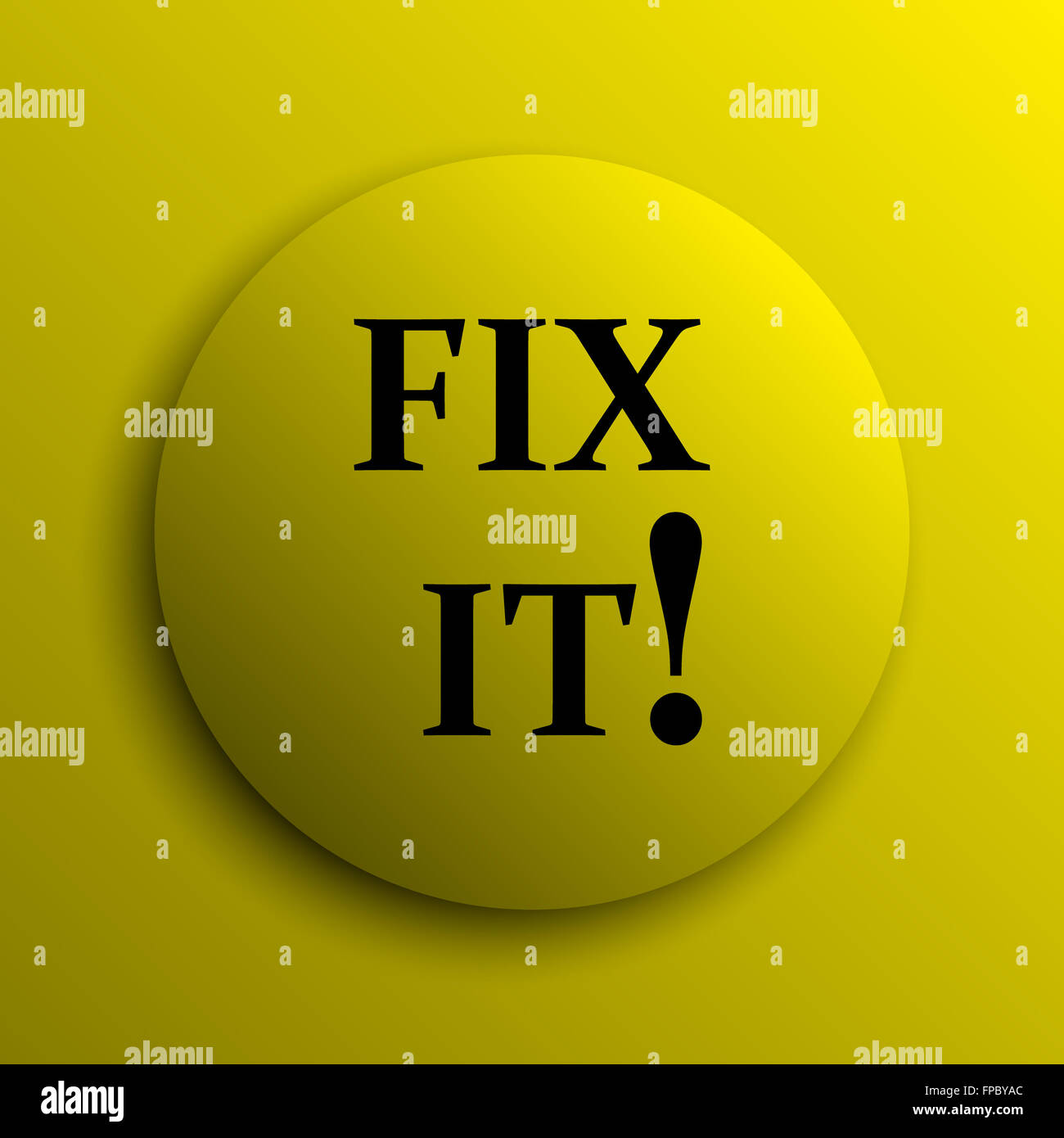 Fix it icon. Yellow internet button Stock Photo - Alamy