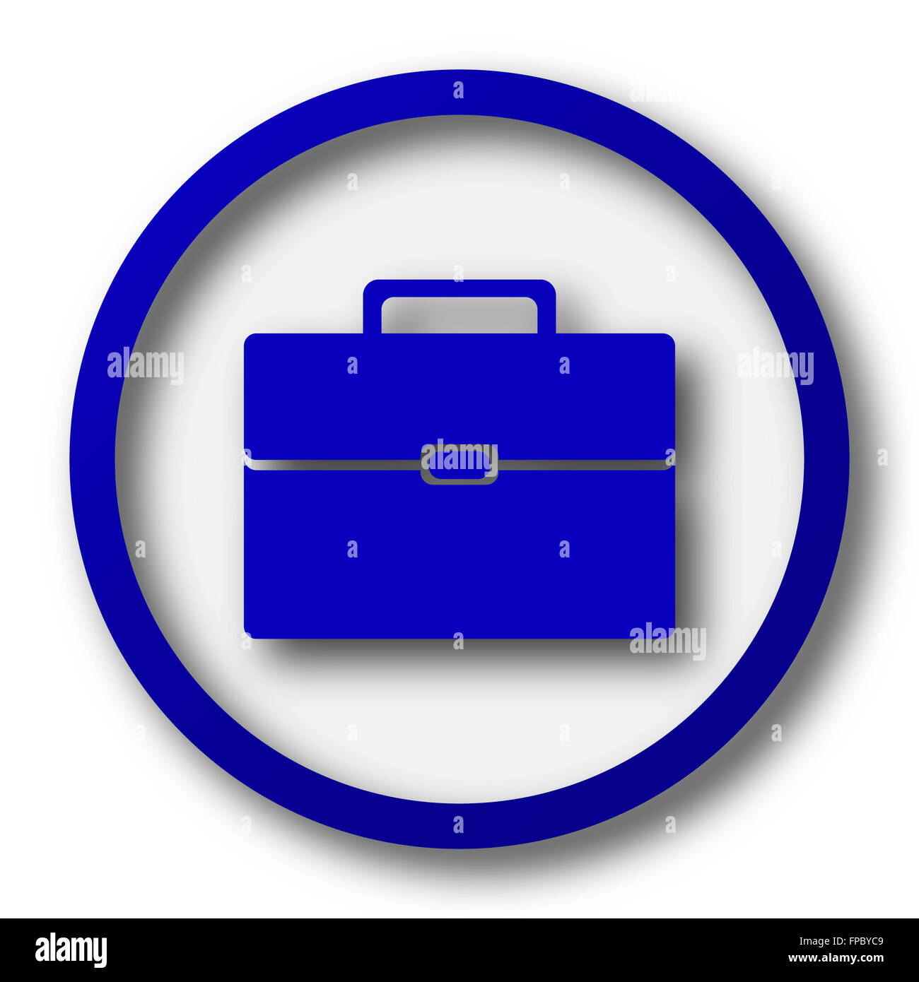 Briefcase icon. Blue internet button on white background Stock Photo ...