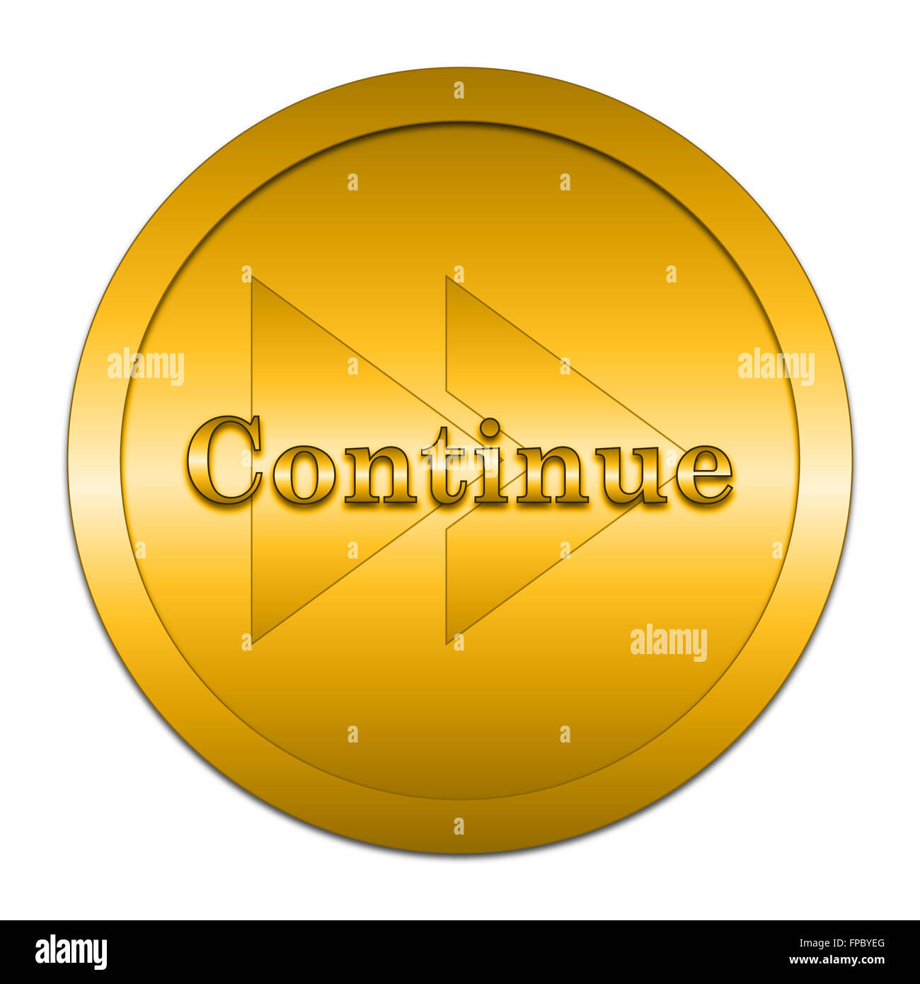 Continue icon. Internet button on white background Stock Photo - Alamy