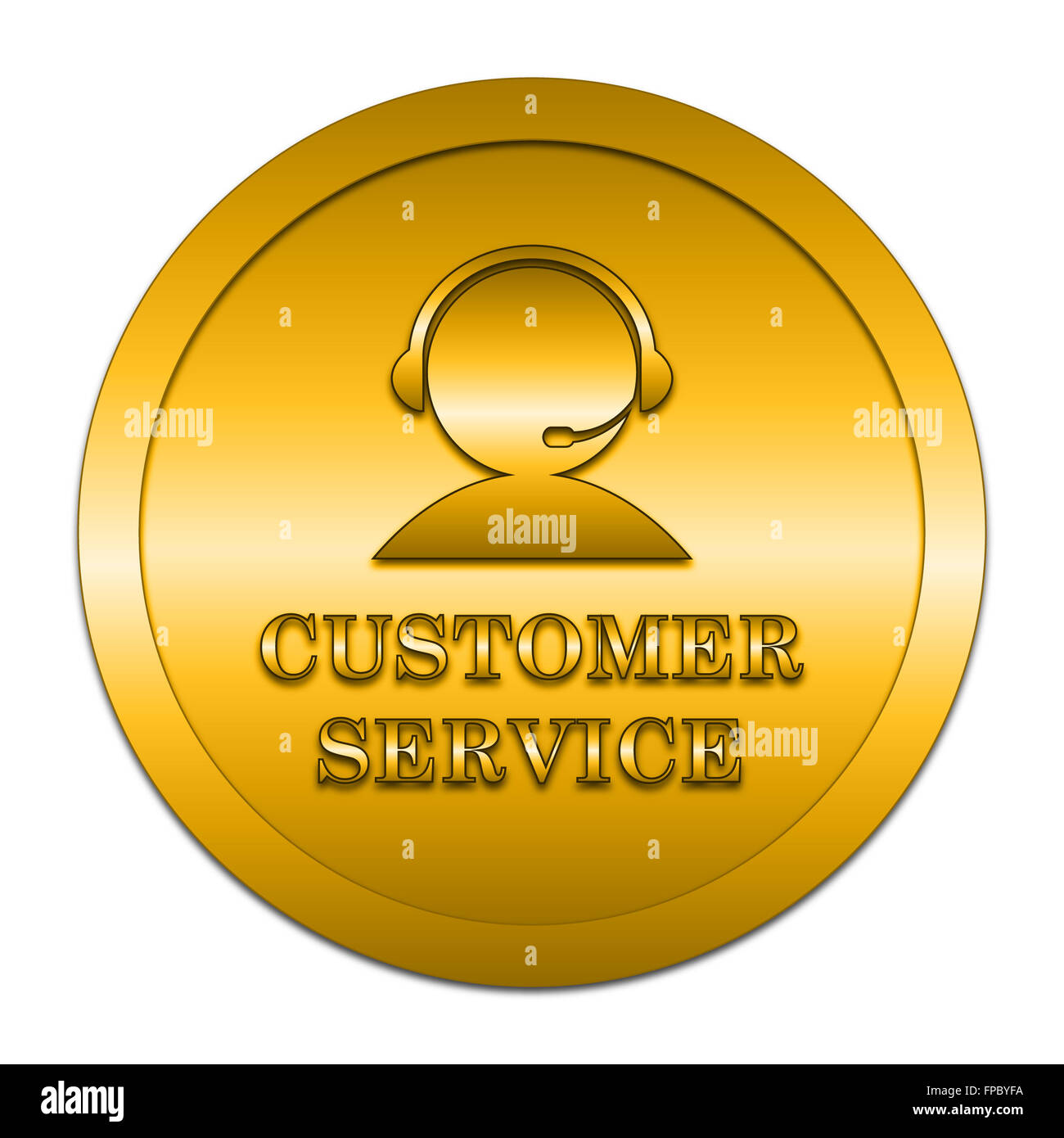 Customer service icon. Internet button on white background Stock Photo ...