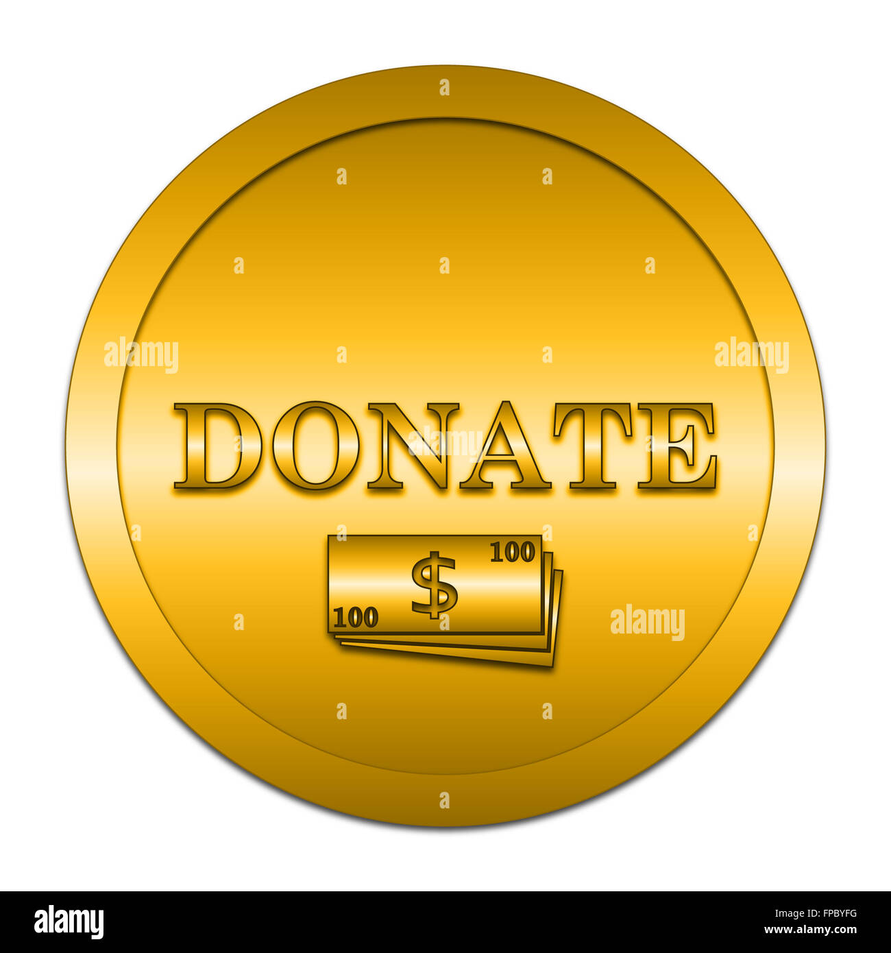 Donate icon. Internet button on white background. Stock Photo