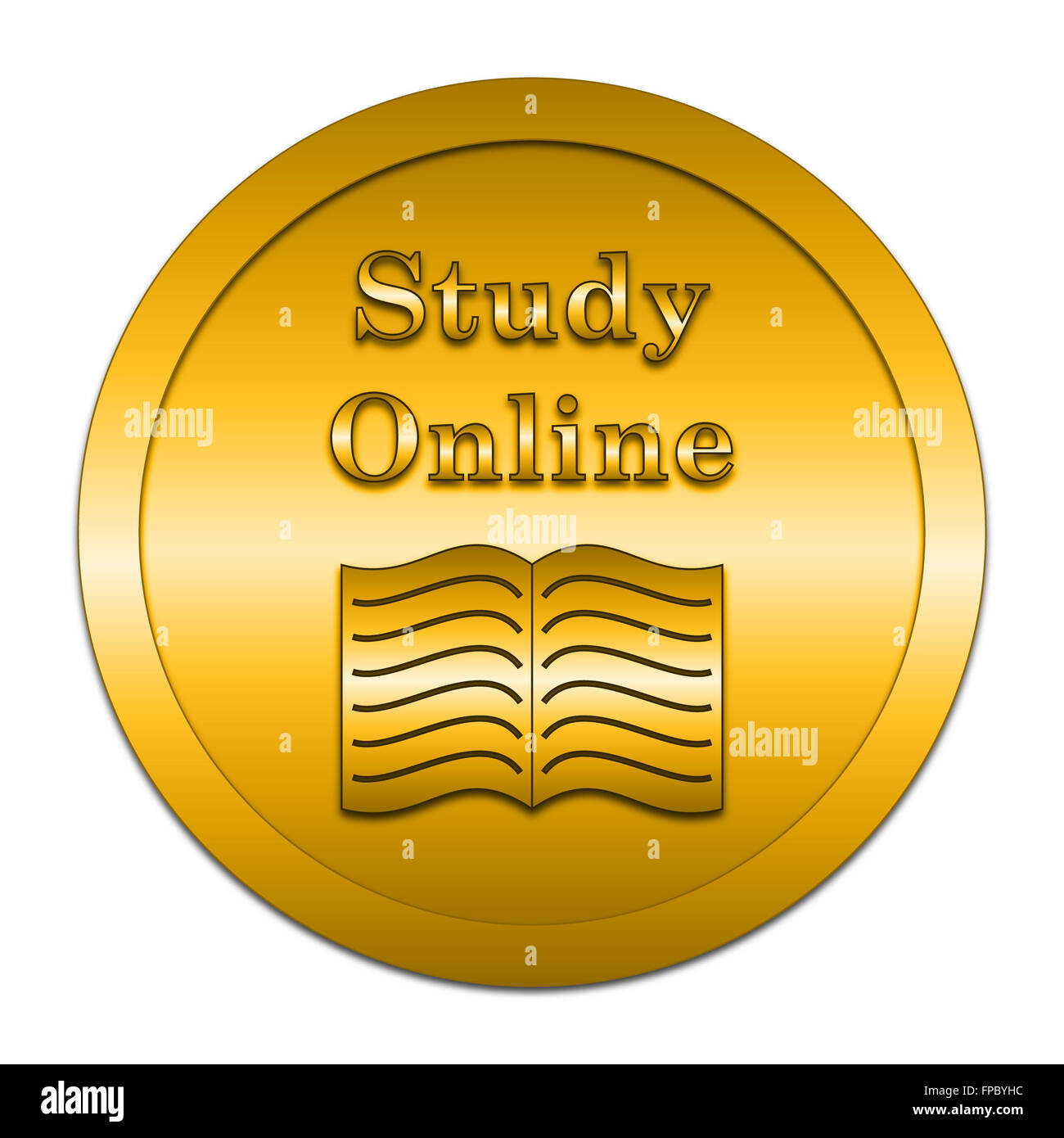 Study online icon. Internet button on white background Stock Photo - Alamy