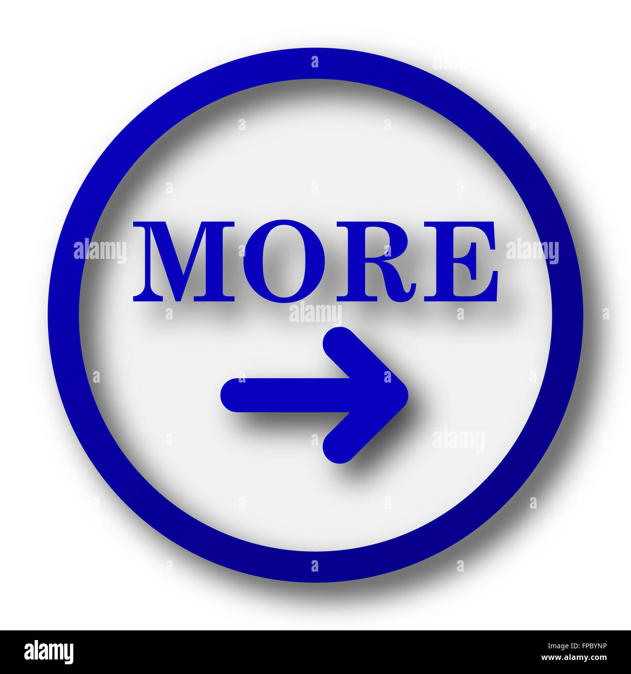 More icon. Blue internet button on white background Stock Photo - Alamy