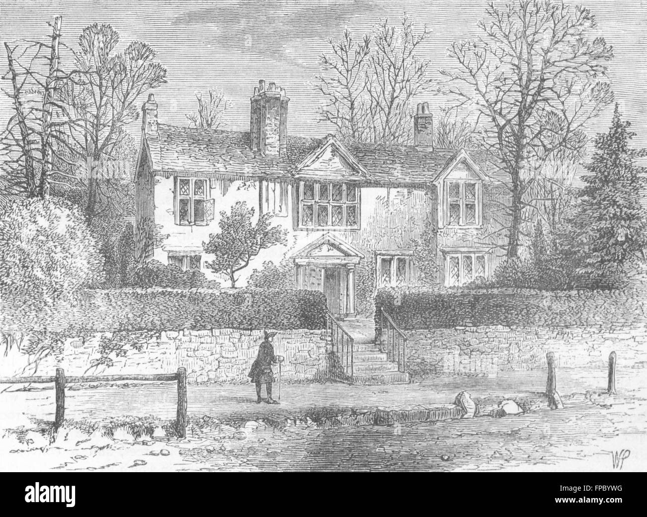 LONDON: Highgate: Marvell's House, 1825, antique print 1880 Stock Photo