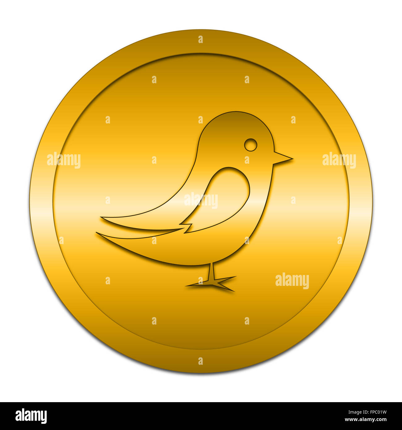 Bird icon. Internet button on white background Stock Photo - Alamy