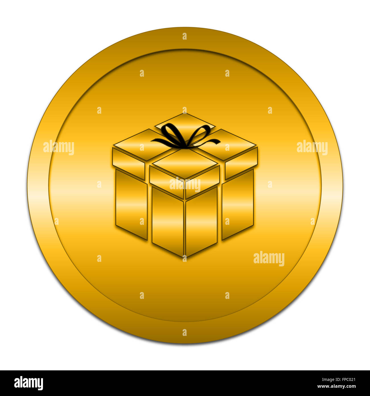Gift icon. Internet button on white background Stock Photo - Alamy