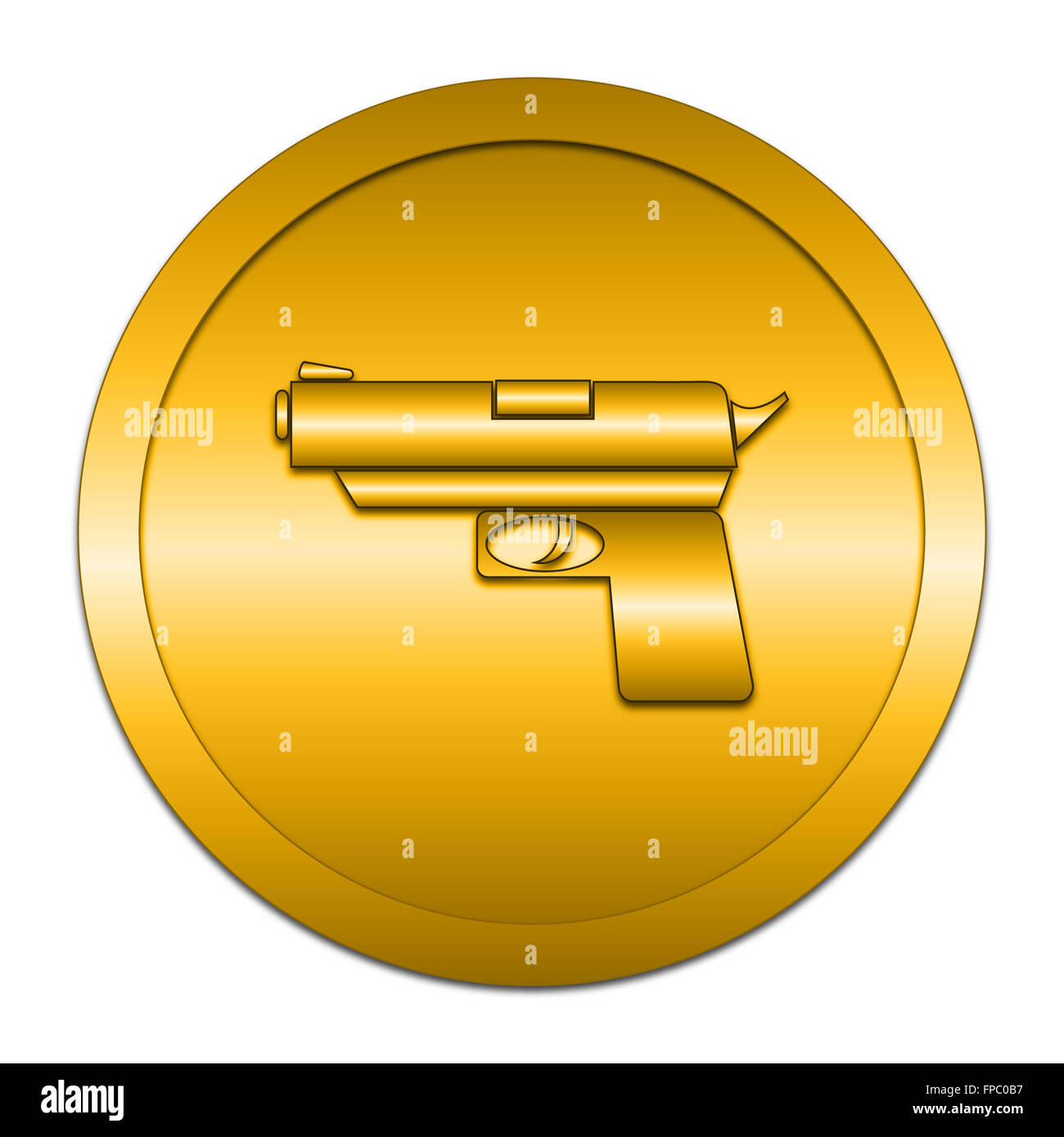 Gun icon. Internet button on white background Stock Photo - Alamy