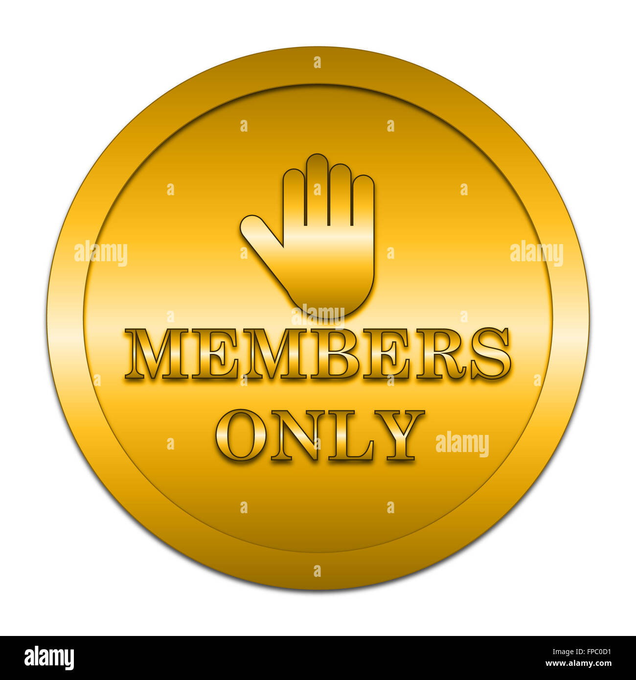 Members only icon. Internet button on white background Stock Photo - Alamy