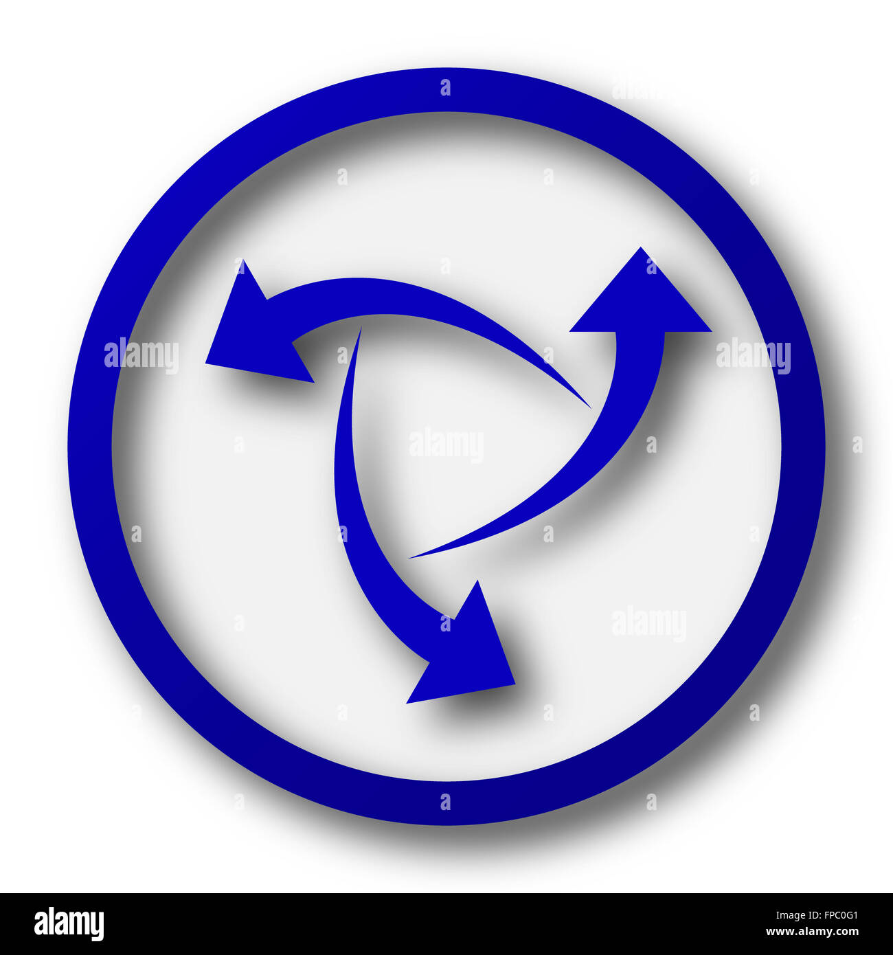 Change icon. Blue internet button on white background Stock Photo - Alamy