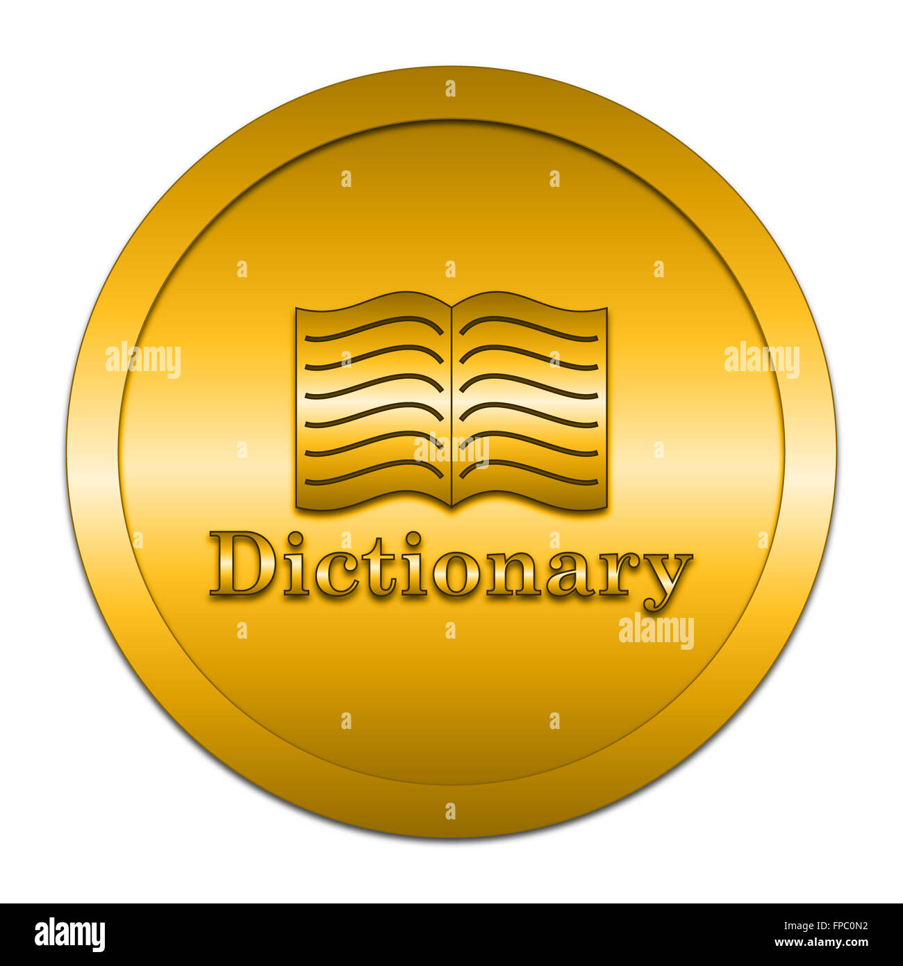 Dictionary icon. Internet button on white background Stock Photo - Alamy