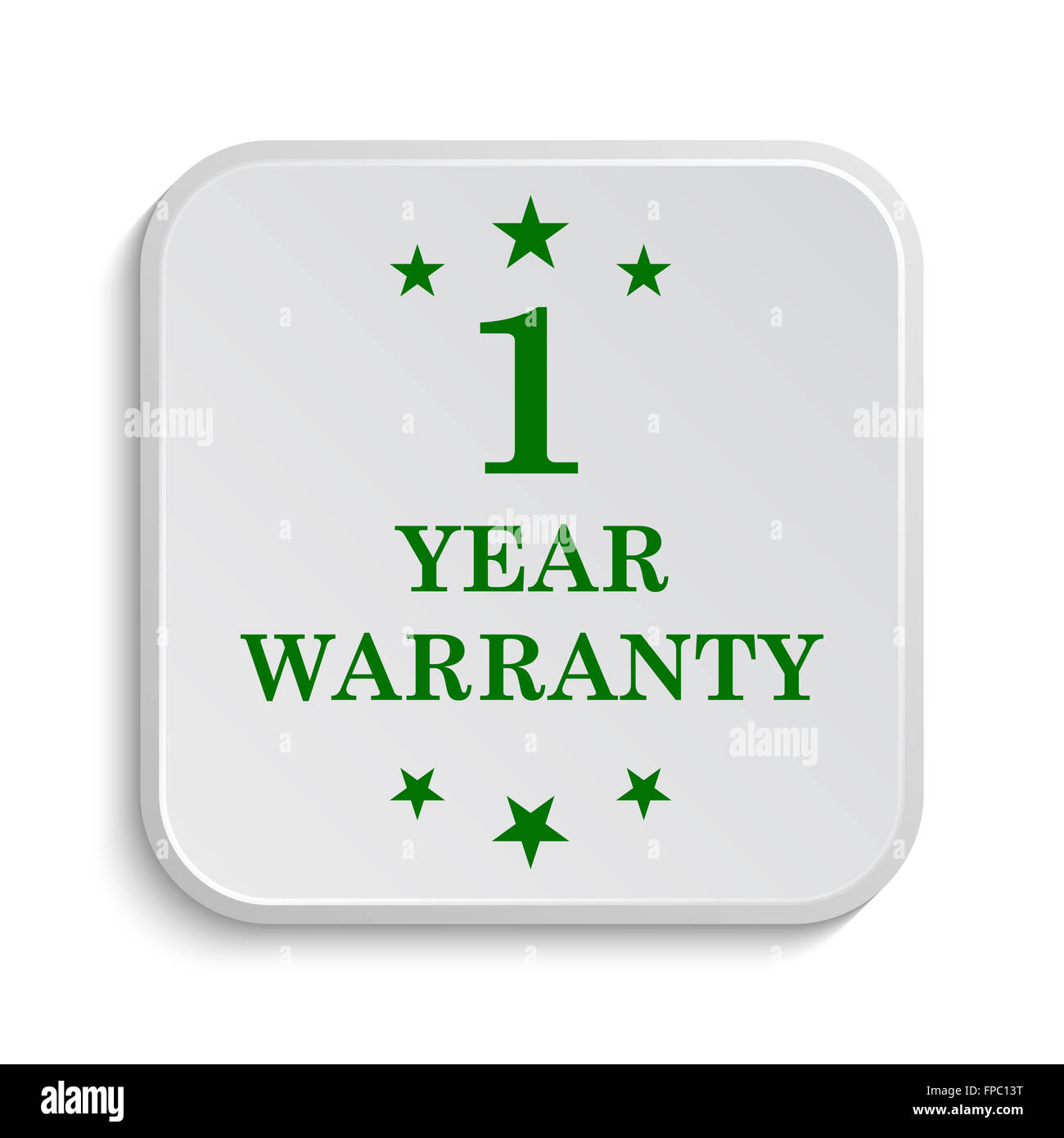 1 year warranty icon. Internet button on white background Stock Photo ...