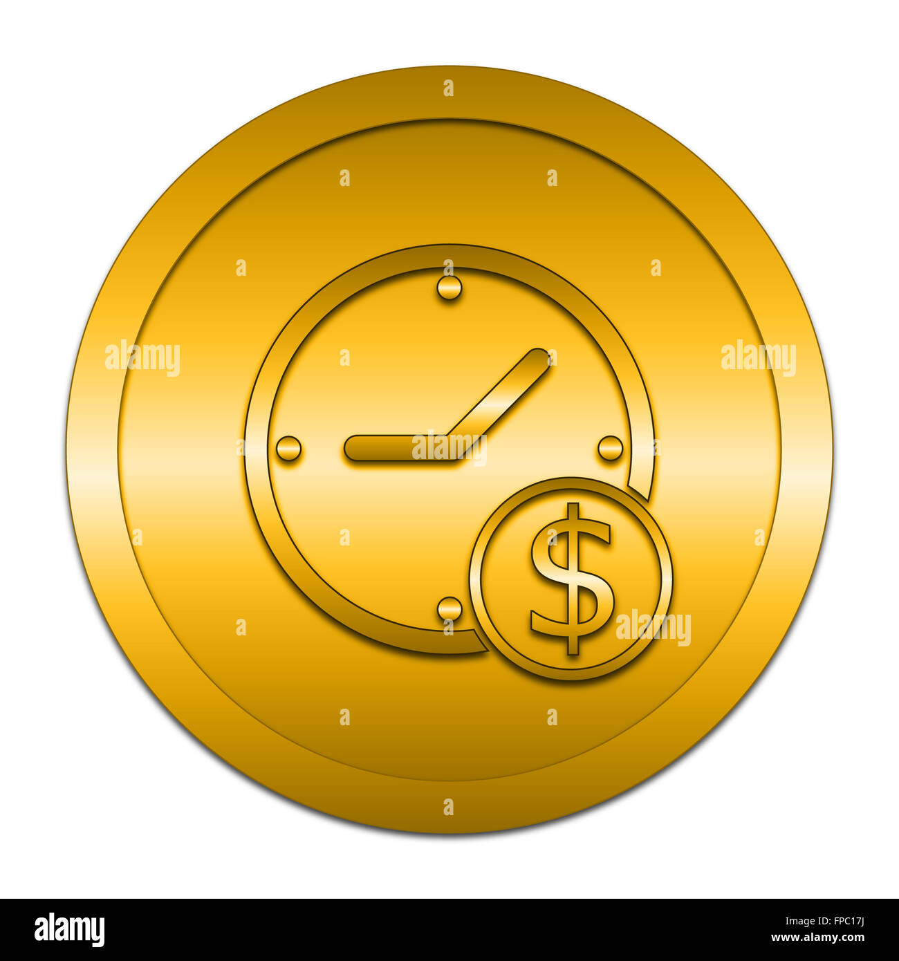 Time is money icon. Internet button on white background Stock Photo - Alamy
