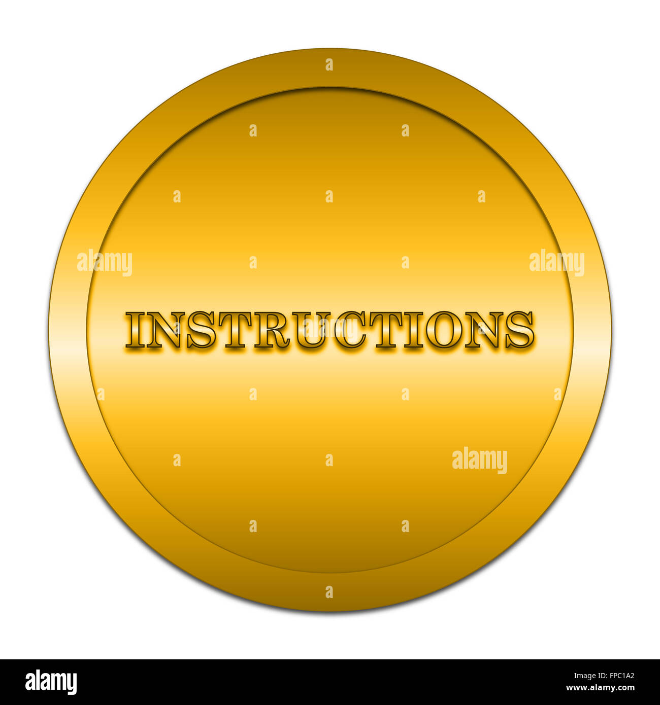 Instructions icon. Internet button on white background Stock Photo - Alamy