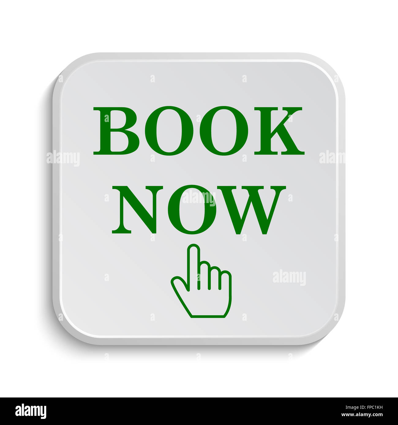 Book now icon. Internet button on white background Stock Photo - Alamy