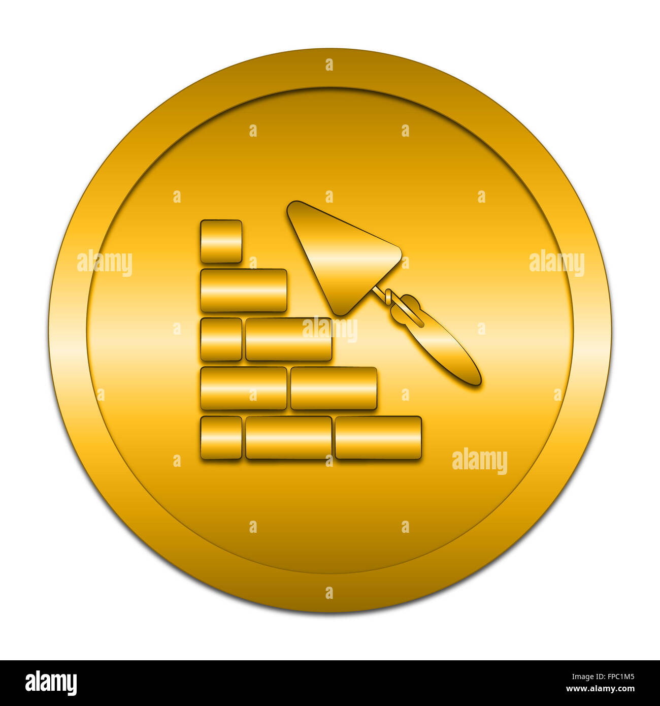 Building wall icon. Internet button on white background Stock Photo - Alamy