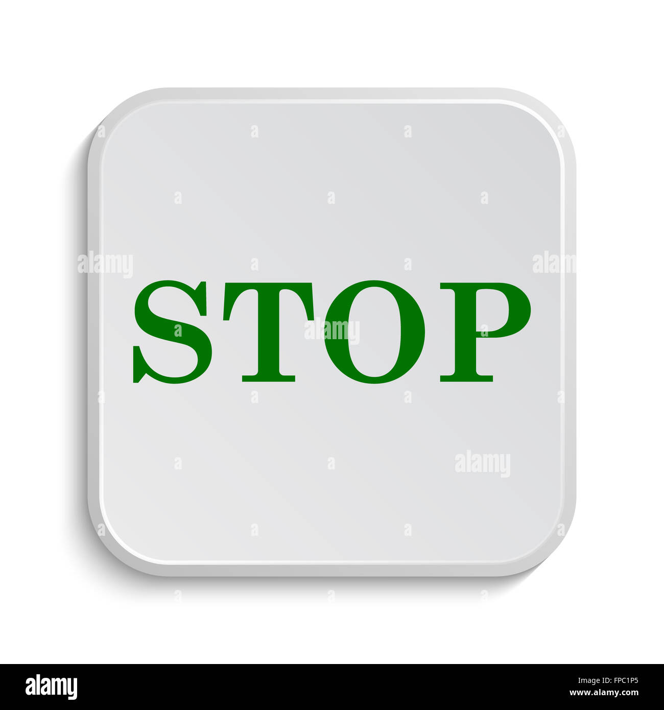 Stop icon. Internet button on white background Stock Photo - Alamy