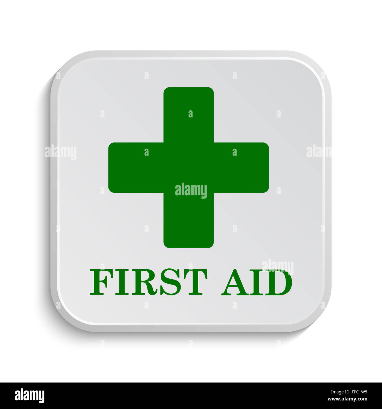 First aid icon. Internet button on white background Stock Photo - Alamy