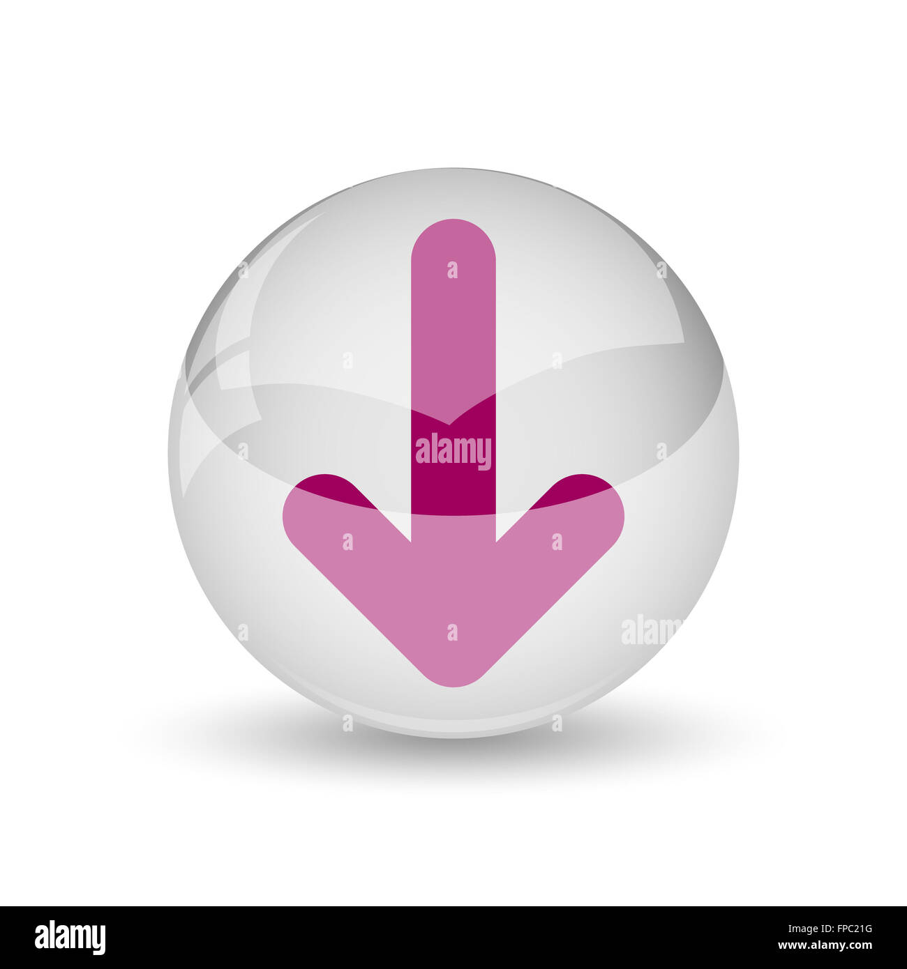 Down arrow icon. Internet button on white background Stock Photo - Alamy