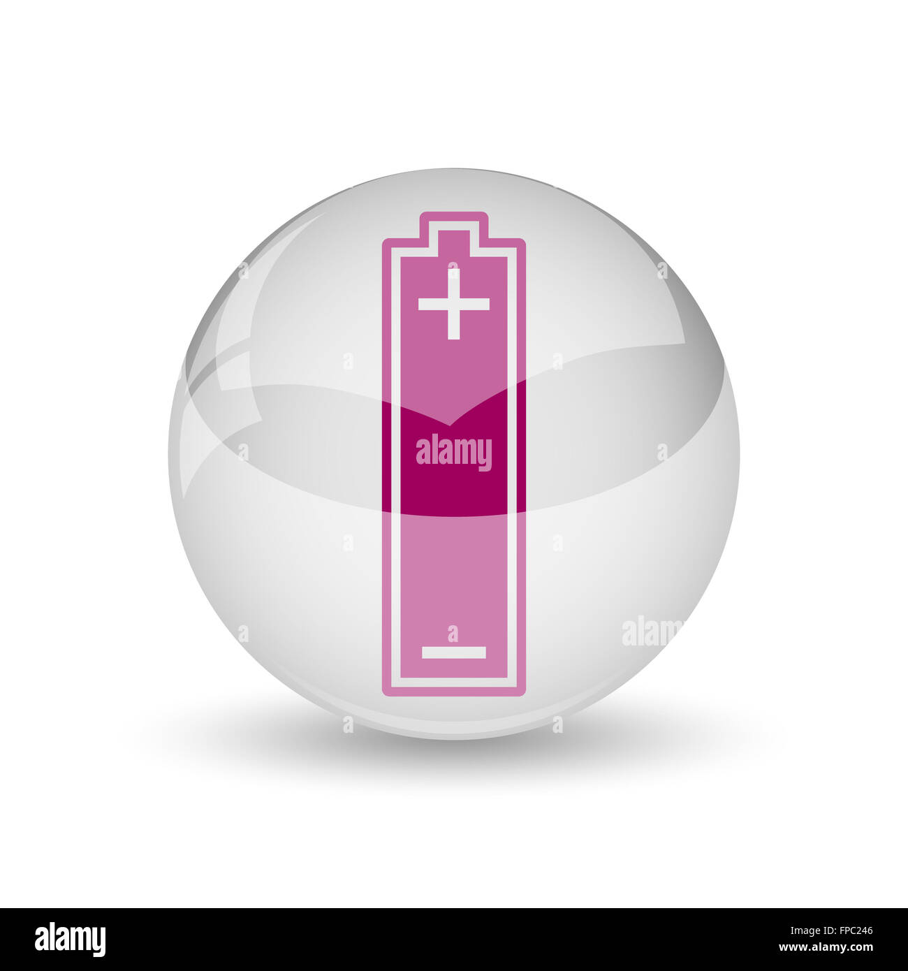 Battery icon. Internet button on white background Stock Photo - Alamy