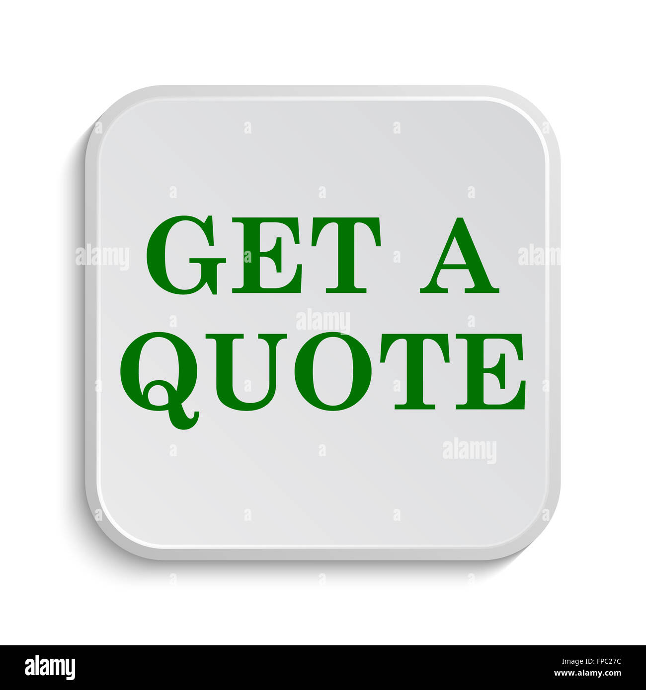 Get a quote icon. Internet button on white background Stock Photo - Alamy