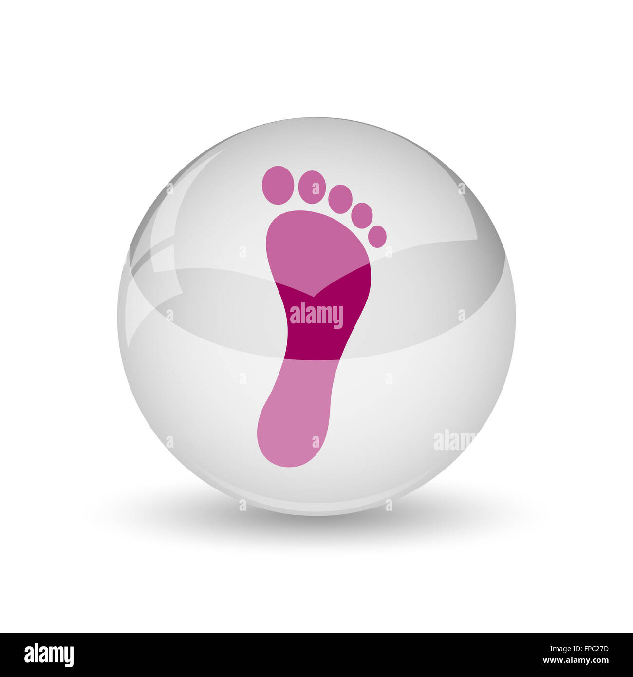 Foot print icon. Internet button on white background Stock Photo - Alamy