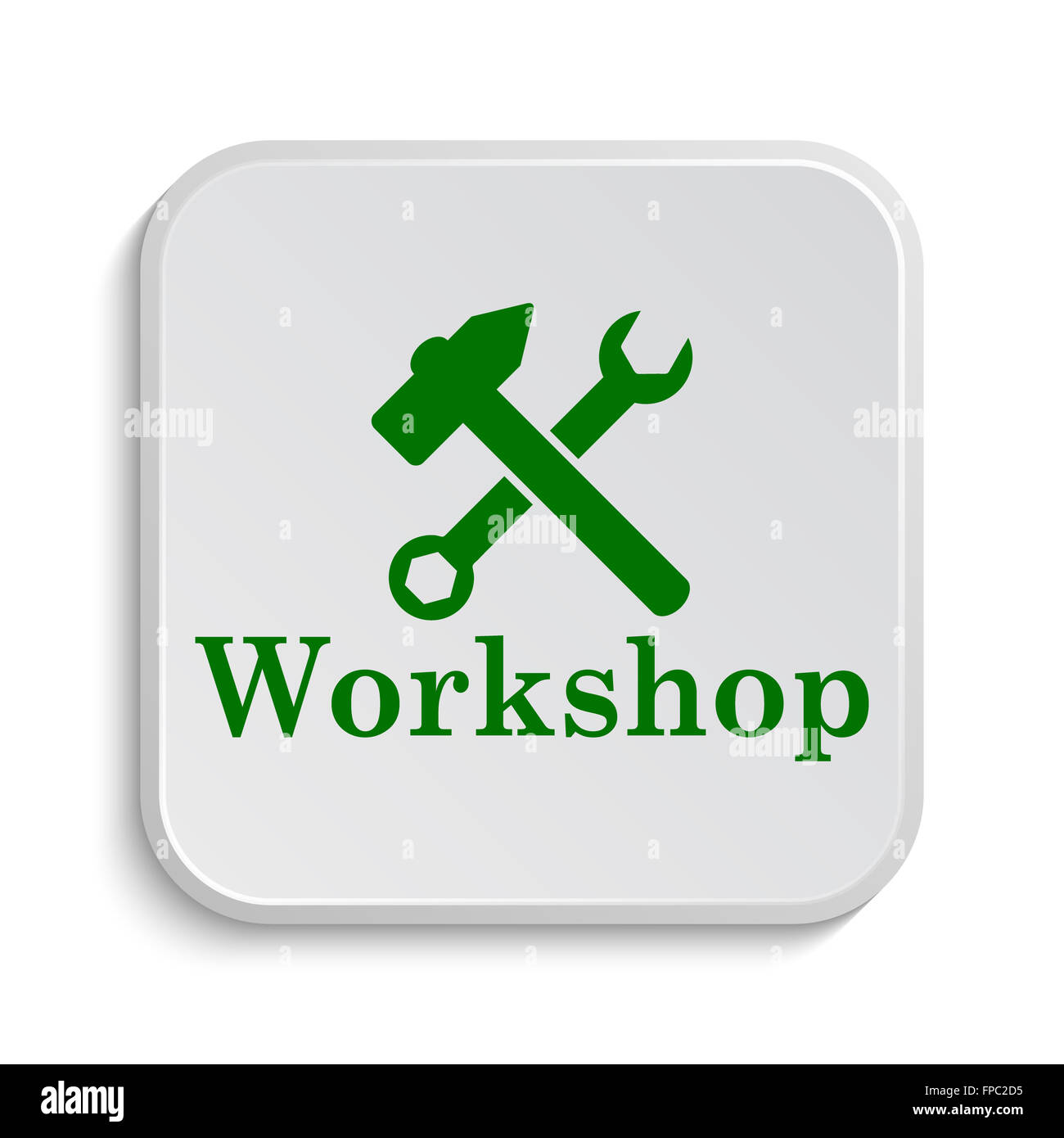 Workshop icon. Internet button on white background Stock Photo - Alamy