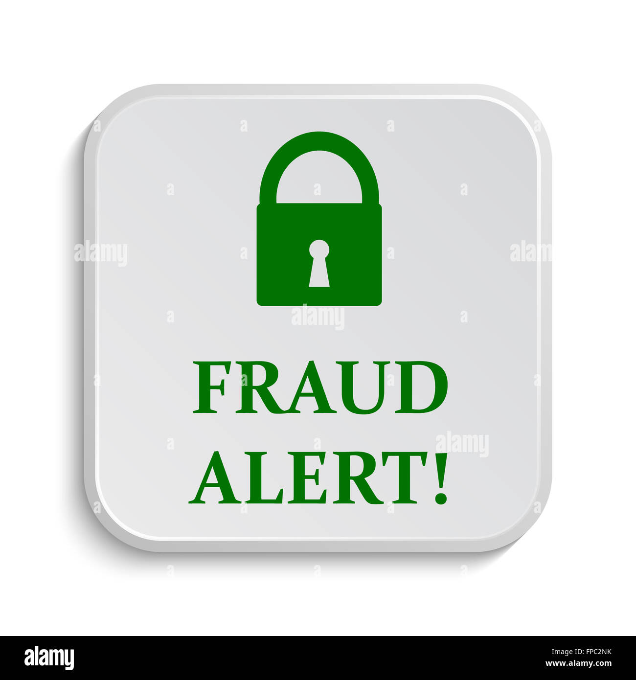 Fraud alert icon. Internet button on white background Stock Photo - Alamy