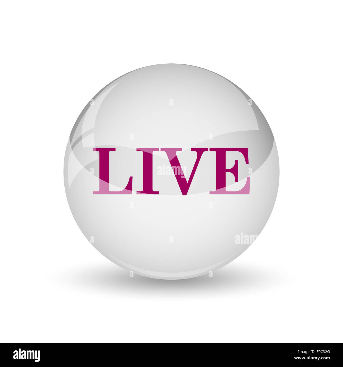 Live icon. Internet button on white background Stock Photo - Alamy