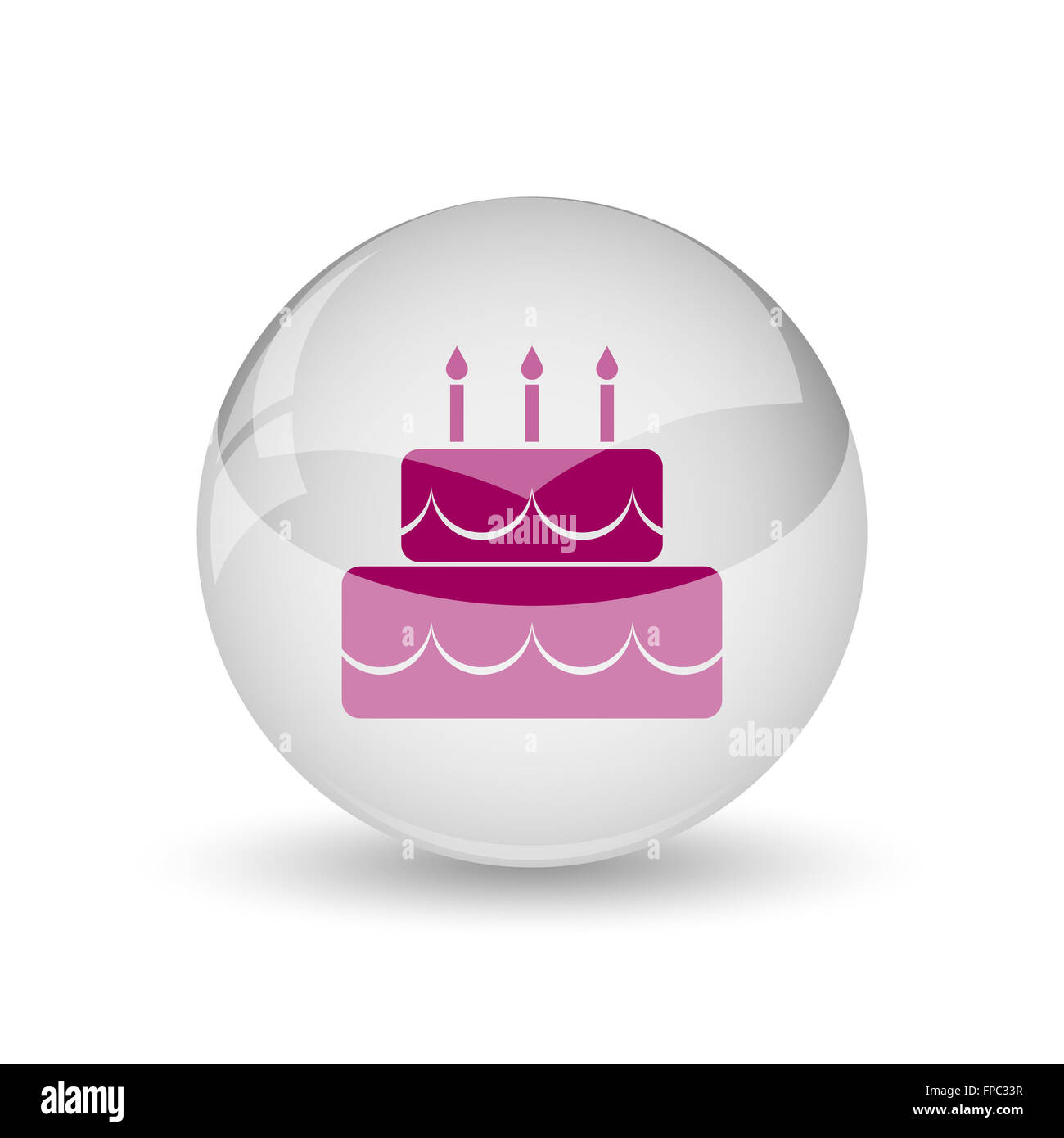 Cake icon. Internet button on white background Stock Photo - Alamy