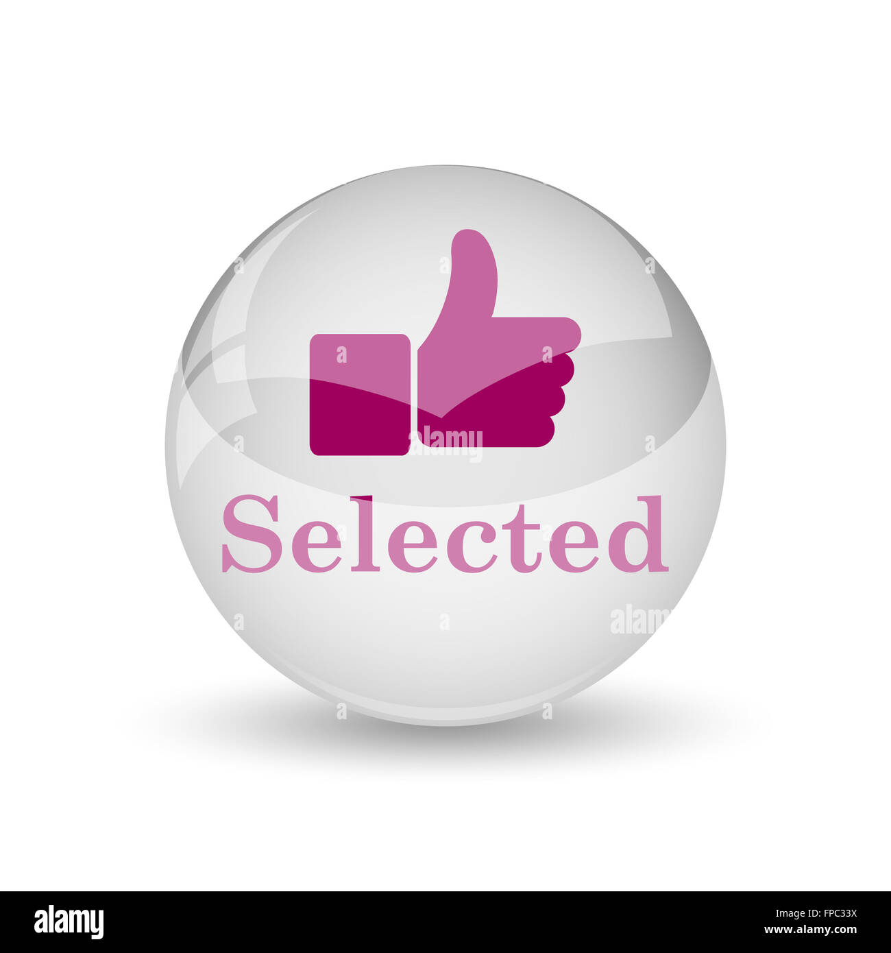 Selected icon. Internet button on white background Stock Photo - Alamy