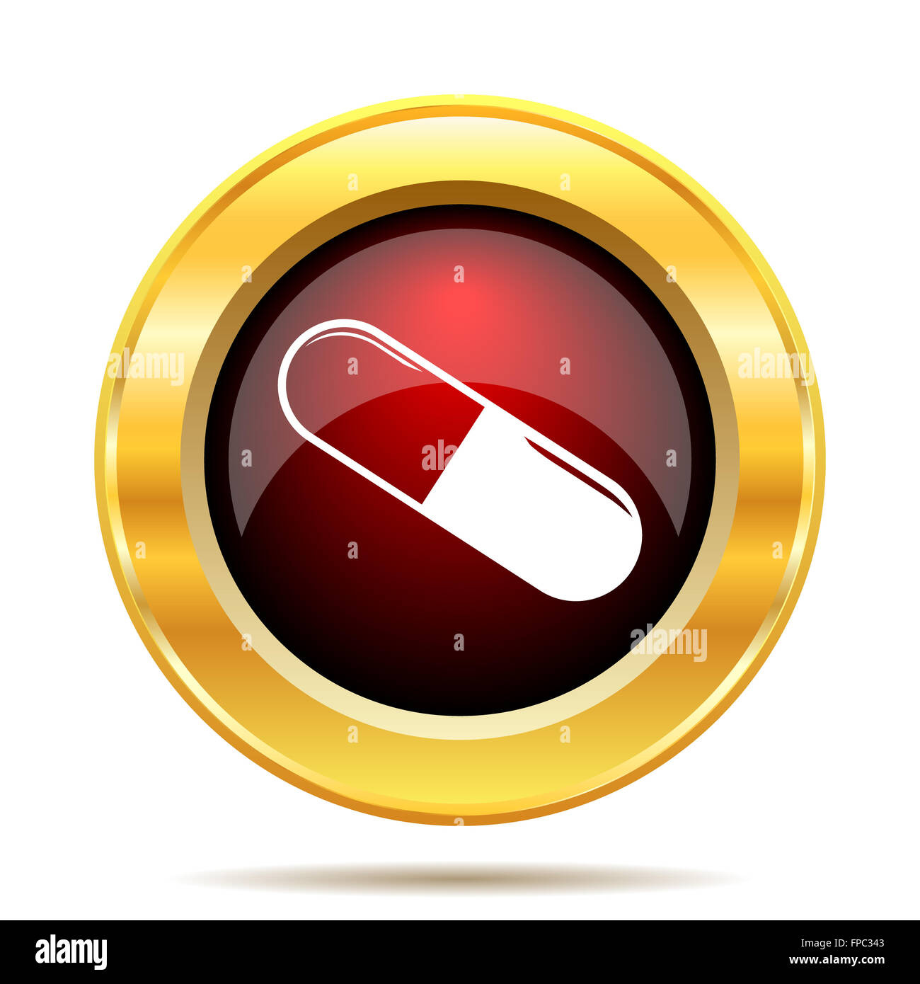 Pill icon. Internet button on white background Stock Photo - Alamy