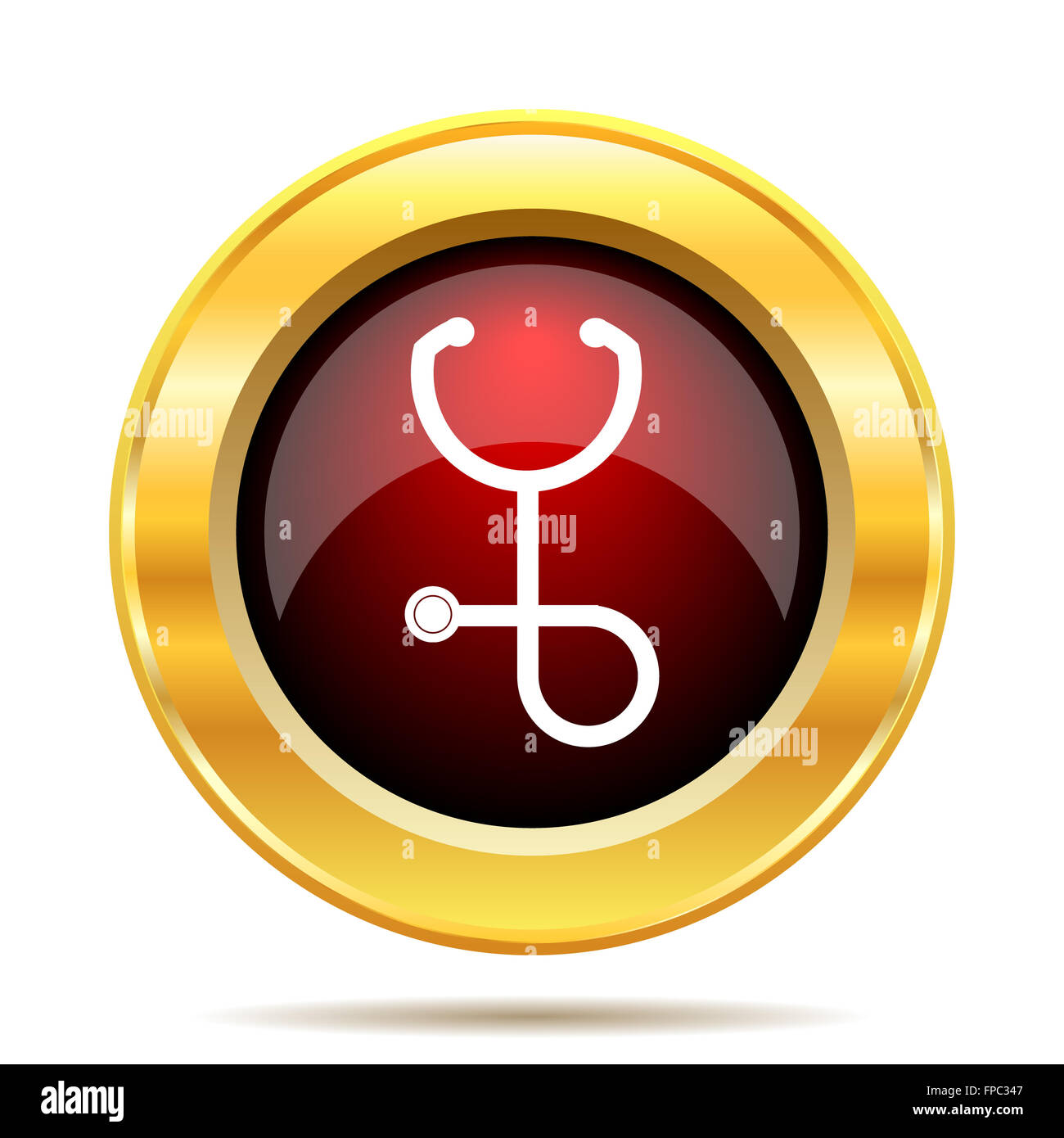 Stethoscope icon. Internet button on white background Stock Photo - Alamy