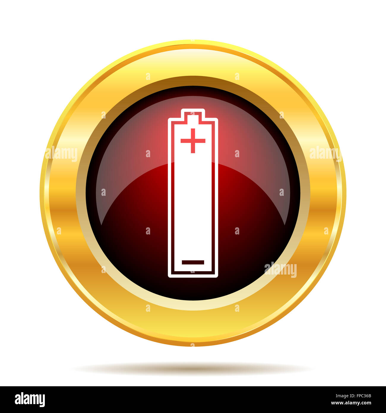 Battery icon. Internet button on white background Stock Photo - Alamy