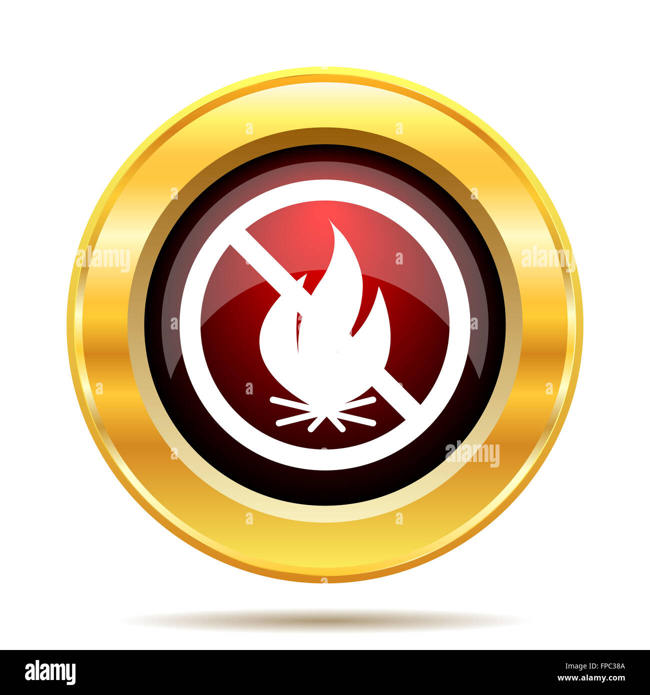 Fire forbidden icon. Internet button on white background Stock Photo ...