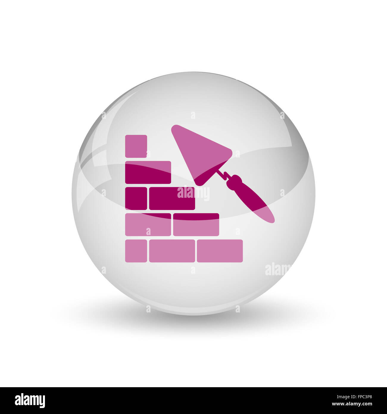 Building wall icon. Internet button on white background Stock Photo - Alamy